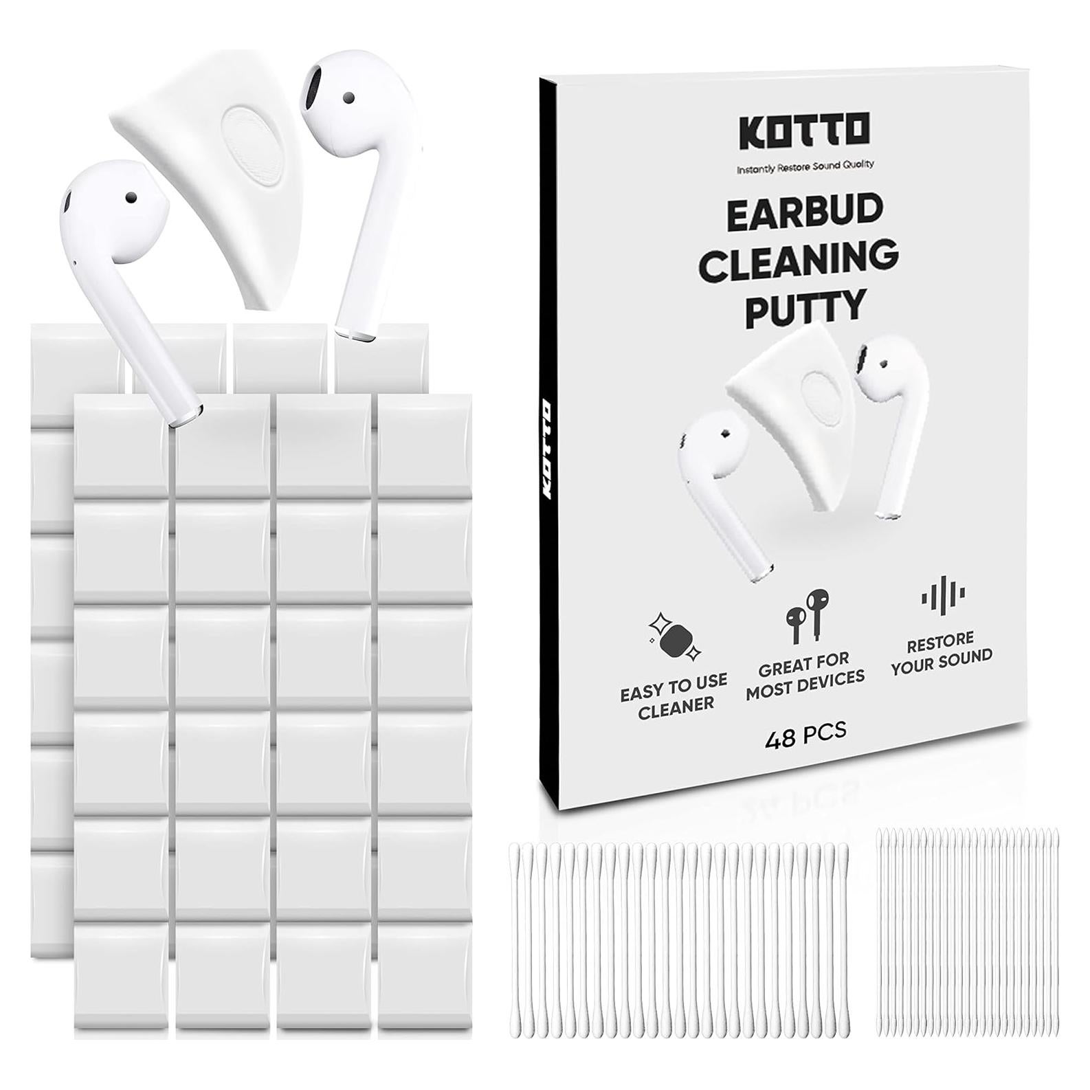Kit de Limpieza de Auriculares KOTTO 48 Piezas Masilla y Hisopos