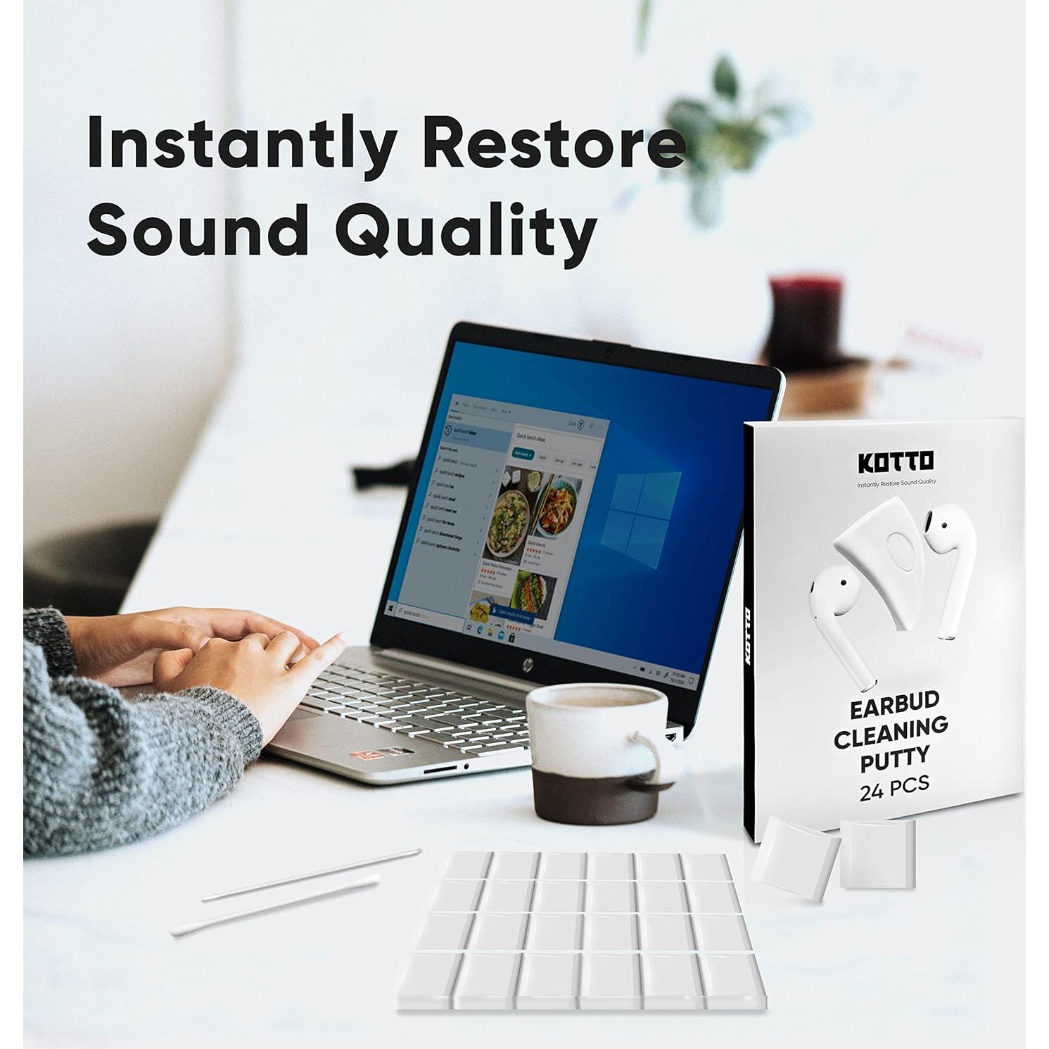 Kit de Limpieza de Auriculares KOTTO 48 Piezas Masilla y Hisopos
