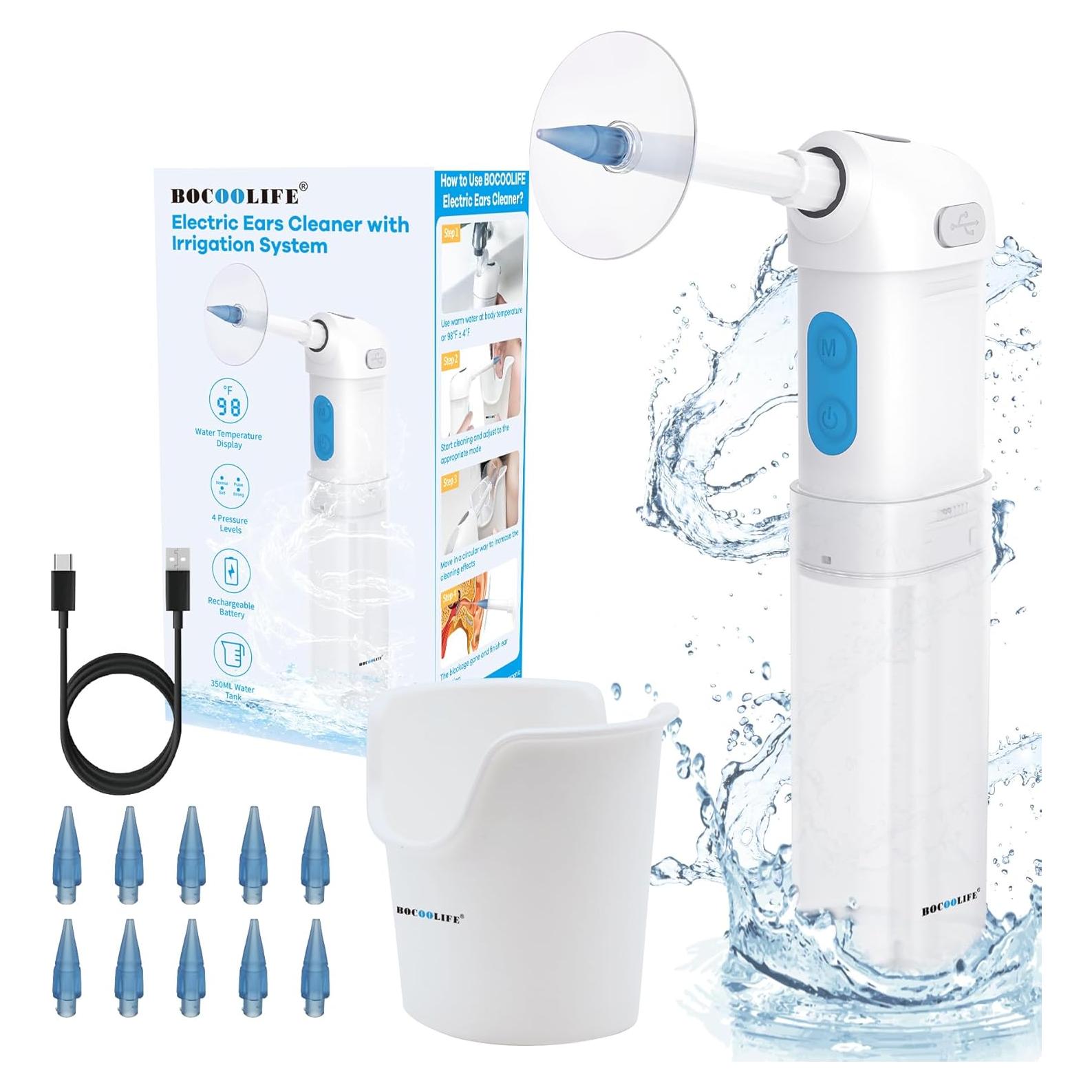Limpiador de Oídos Eléctrico BOCOOLIFE con Pantalla LED y 4 Modos