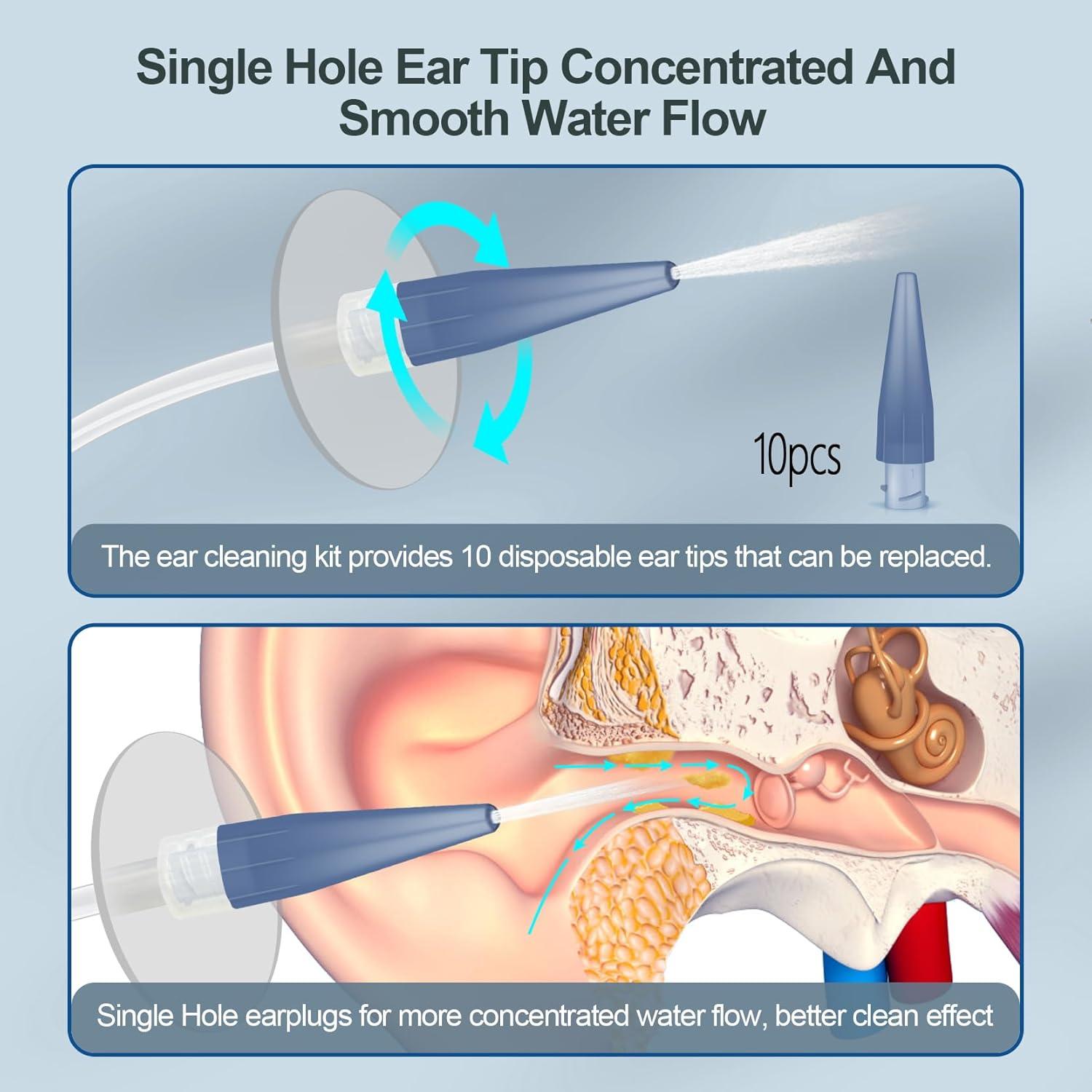 Kit de Limpieza de Oídos Kecowl con Irrigación y 10 Puntas