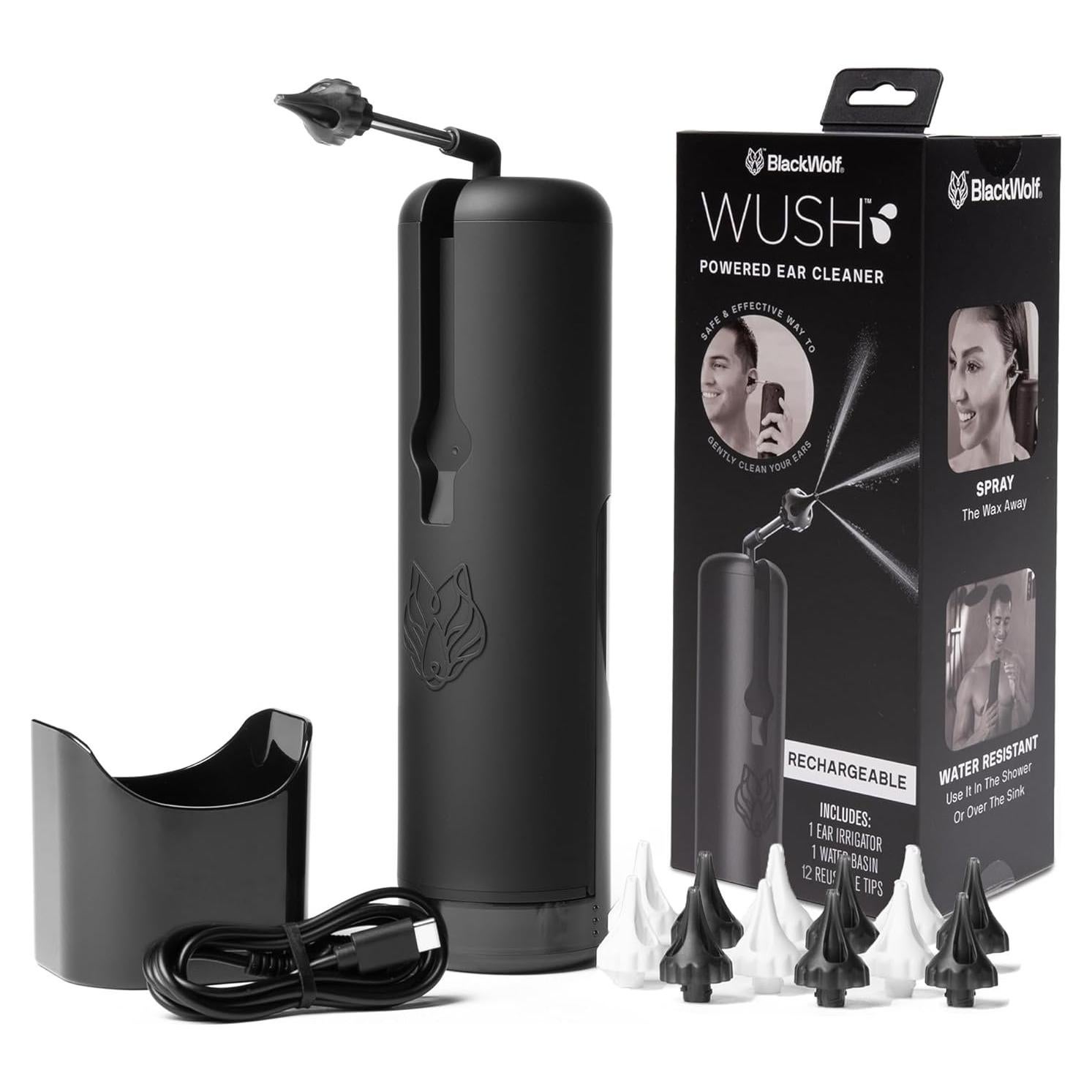 Limpiador de Oídos Wush Pro Black Wolf - Agua Eléctrico 3 Presiones