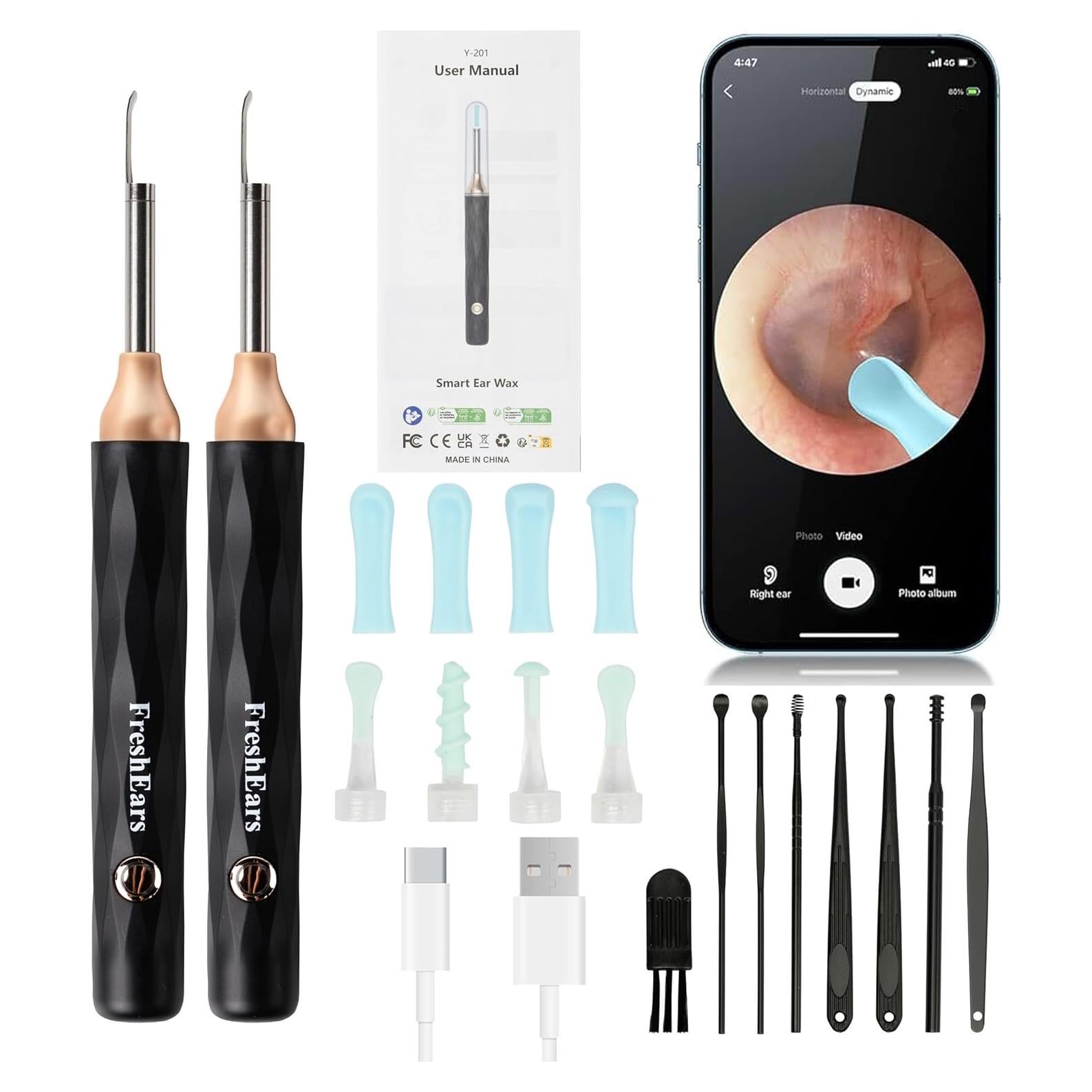 Limpiador de Oídos Inalámbrico FreshEars con Cámara HD 1080P