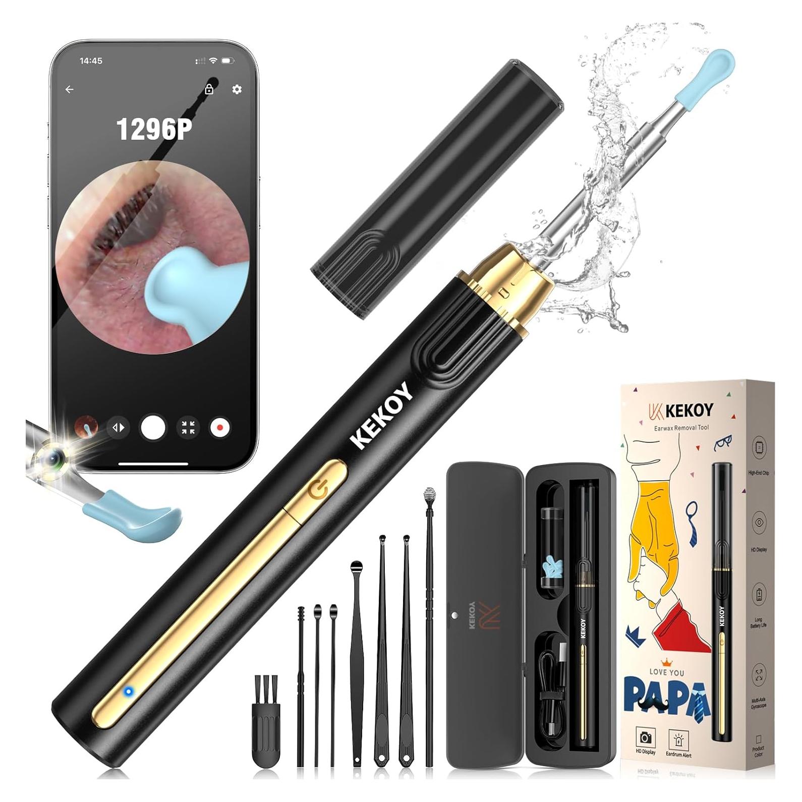 Limpiador de Oídos Kekoy P8 con Cámara HD 1296P y 8 Accesorios
