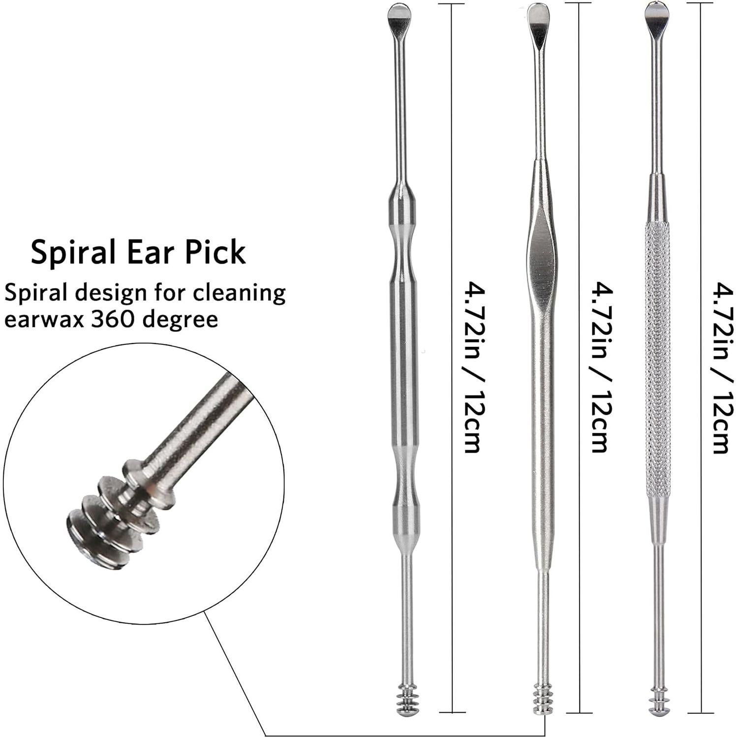 Juego de 3 Palas para Oídos Geengle - Acero Inoxidable