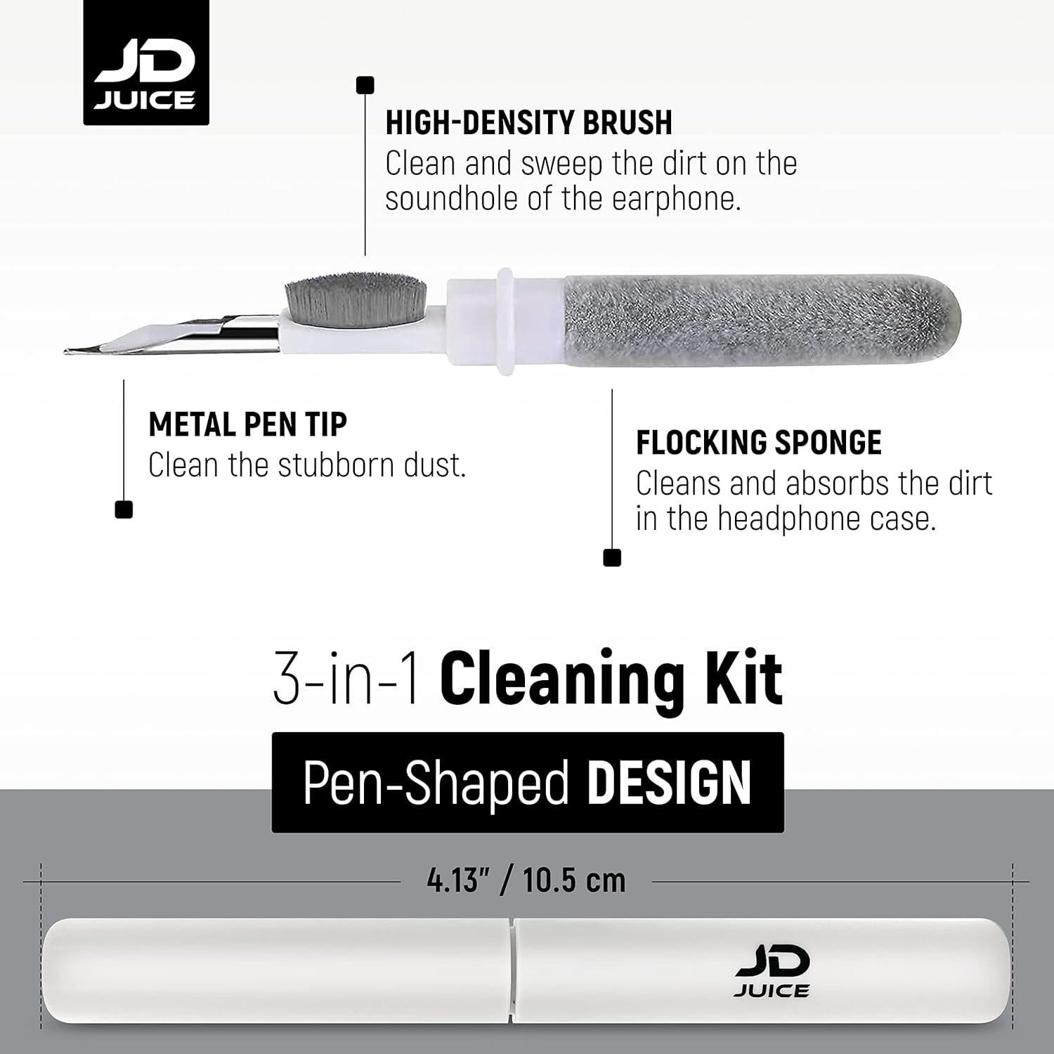 Kit de Limpieza de Auriculares 3-en-1 JD Juice - Portátil