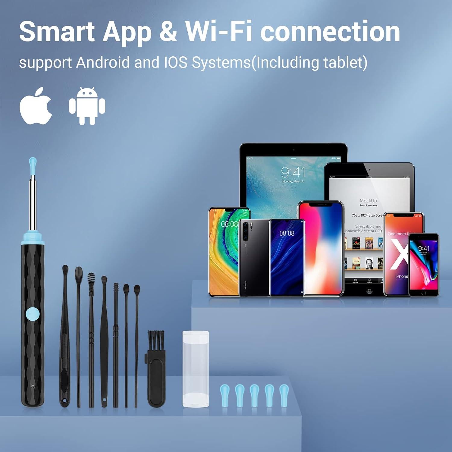 Kit de Eliminación de Cera de Oído JIDING con Cámara 1296P HD