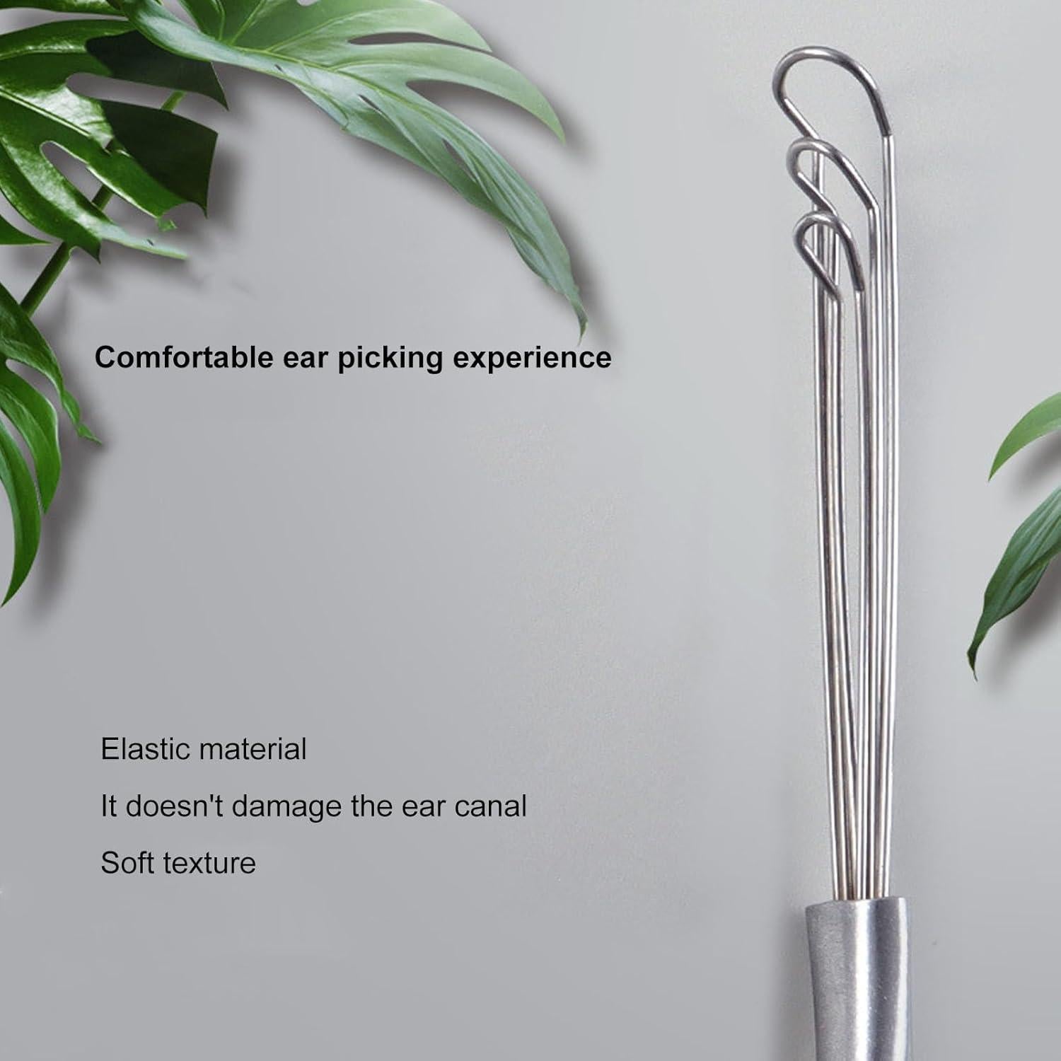 Limpiador de Oídos de Acero Inoxidable Yosoo 3 Anillos 8.9 cm