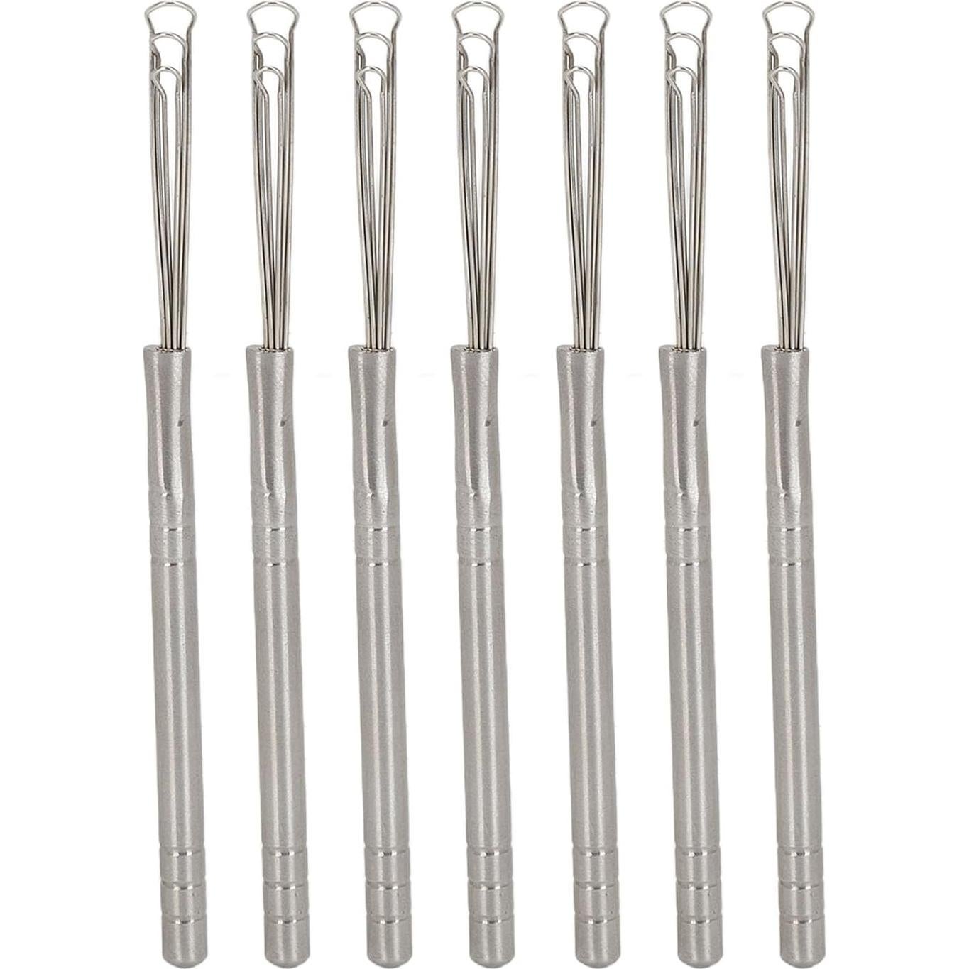 Limpiador de Oídos de Acero Inoxidable Yosoo 3 Anillos 8.9 cm