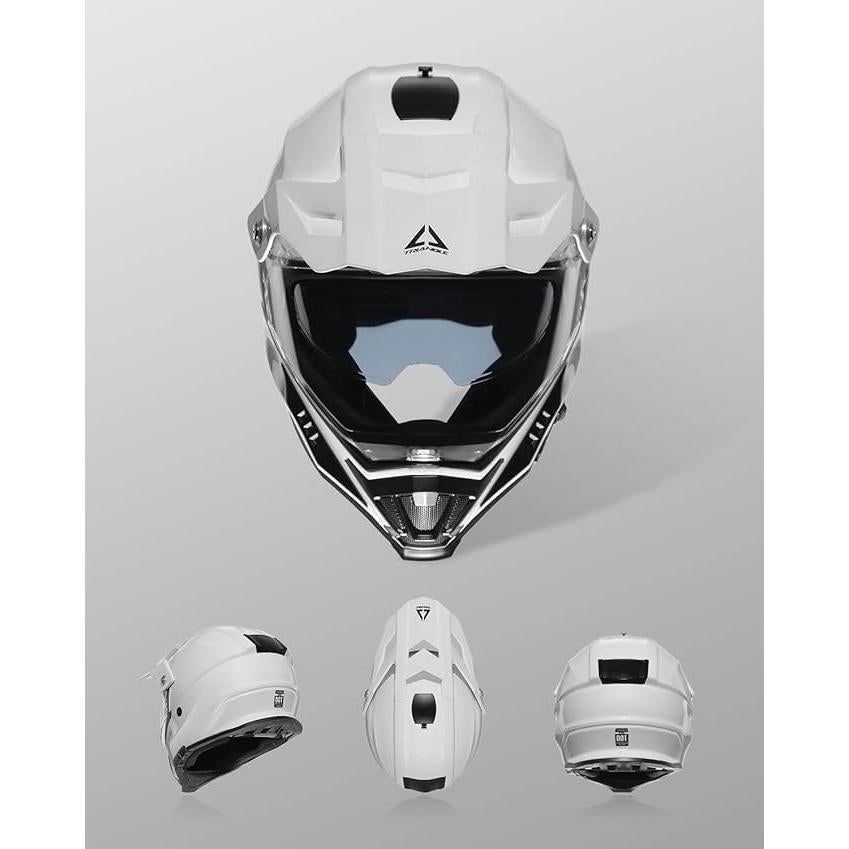Casco Triangle AH609 Dual Sport para Motocicleta XL Blanco