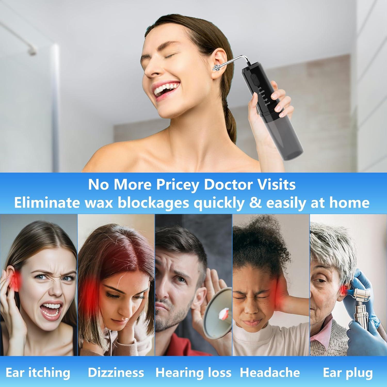 Kit de limpieza de oídos eléctrico Pirzlqie con 6 puntas
