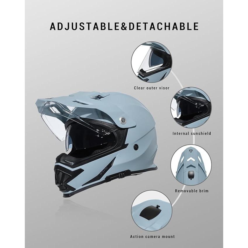 Casco Triangle AH609 Dual Sport para Motocicleta 2,17 kg