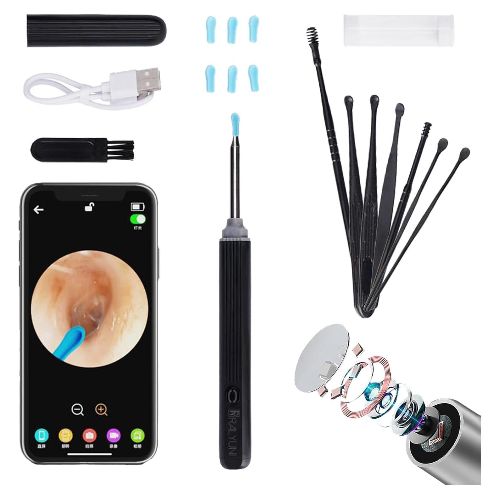 Limpiador de Oídos con Cámara HD 1080P Yunwei, Carga Rápida