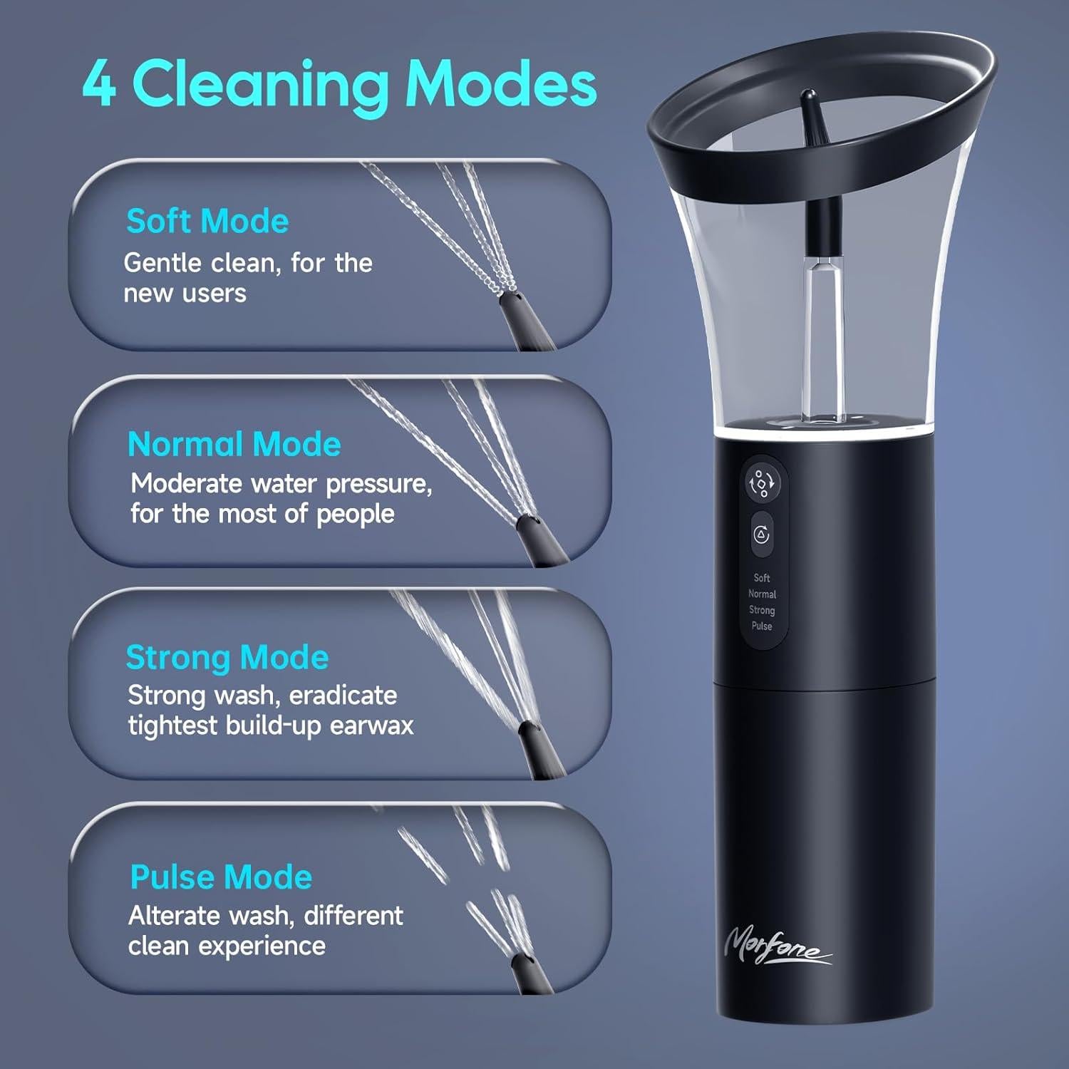 Kit de Limpieza de Oídos Eléctrico Baria con 4 Modos de Presión