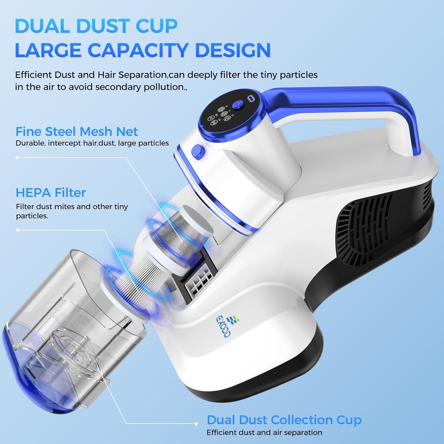 Aspiradora de Cama Inalámbrica EXODD HB-918 con Luz UV-C