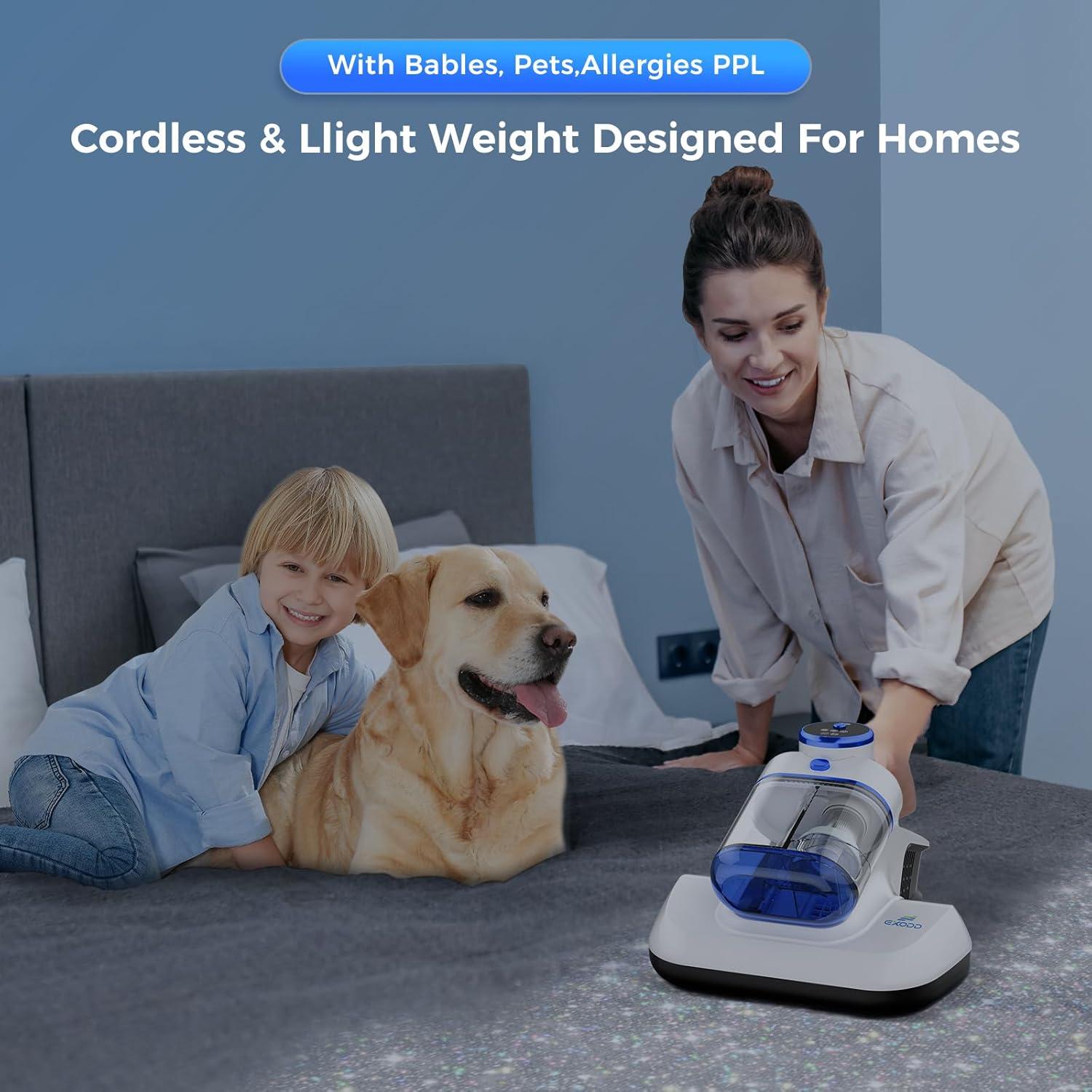 Aspiradora de Cama Inalámbrica EXODD HB-918 con Luz UV-C