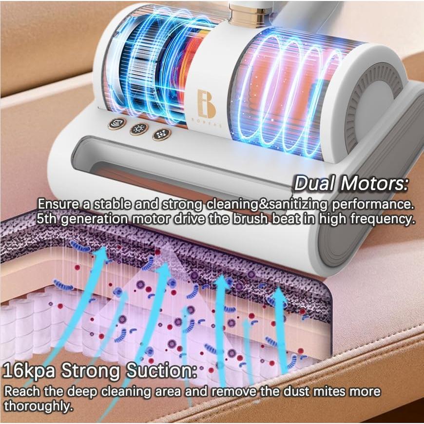 Aspiradora de Colchones Boreas VC0011 con Luz UV-C 253.7nm