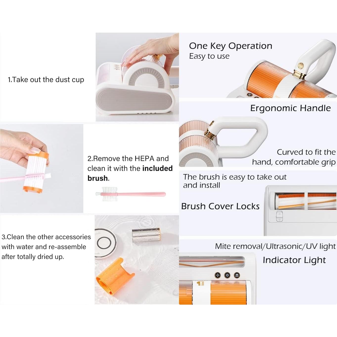 Aspiradora de Colchones Boreas VC0011 con Luz UV-C 253.7nm