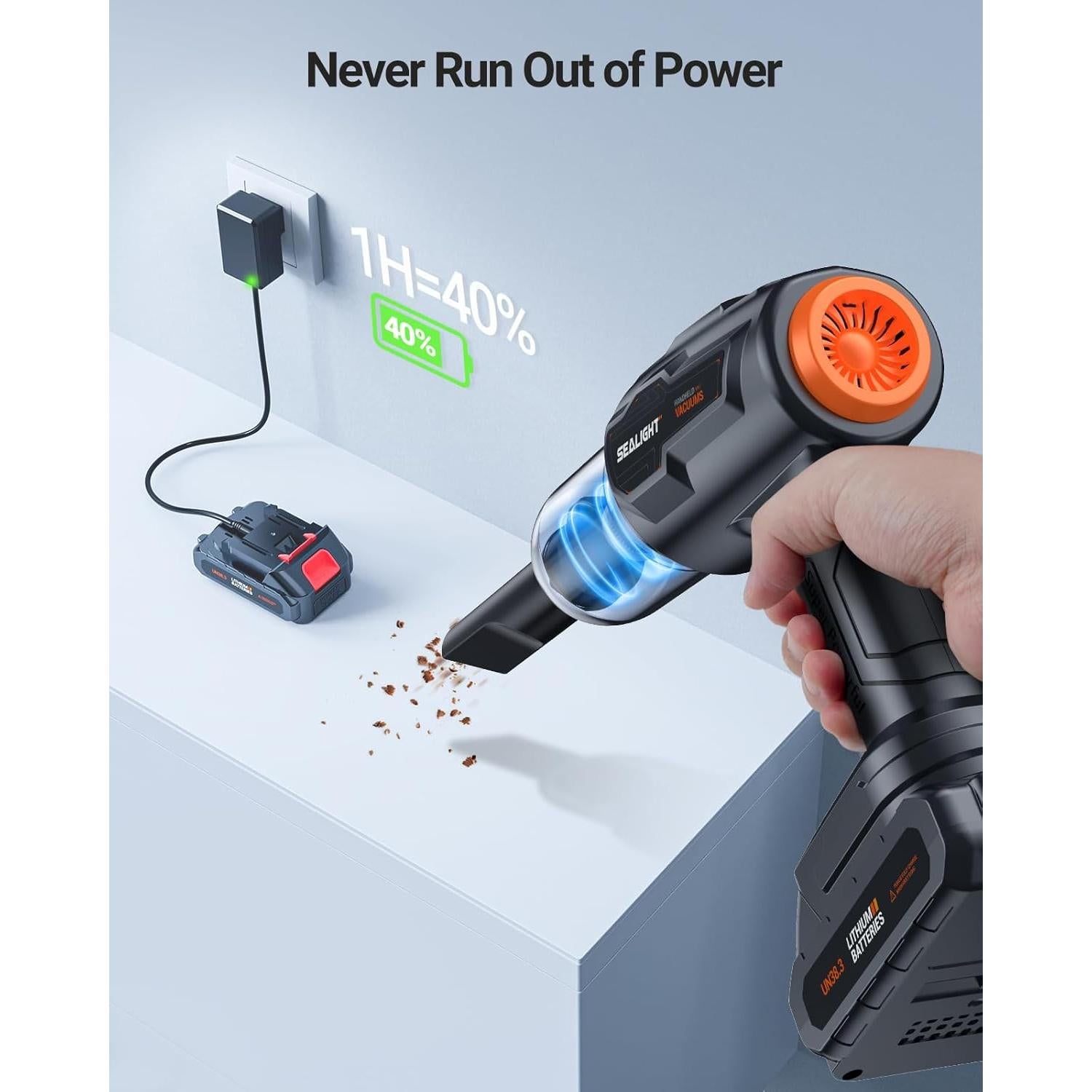 Aspiradora de Mano Inalámbrica SEALIGHT X1P 120W 30min