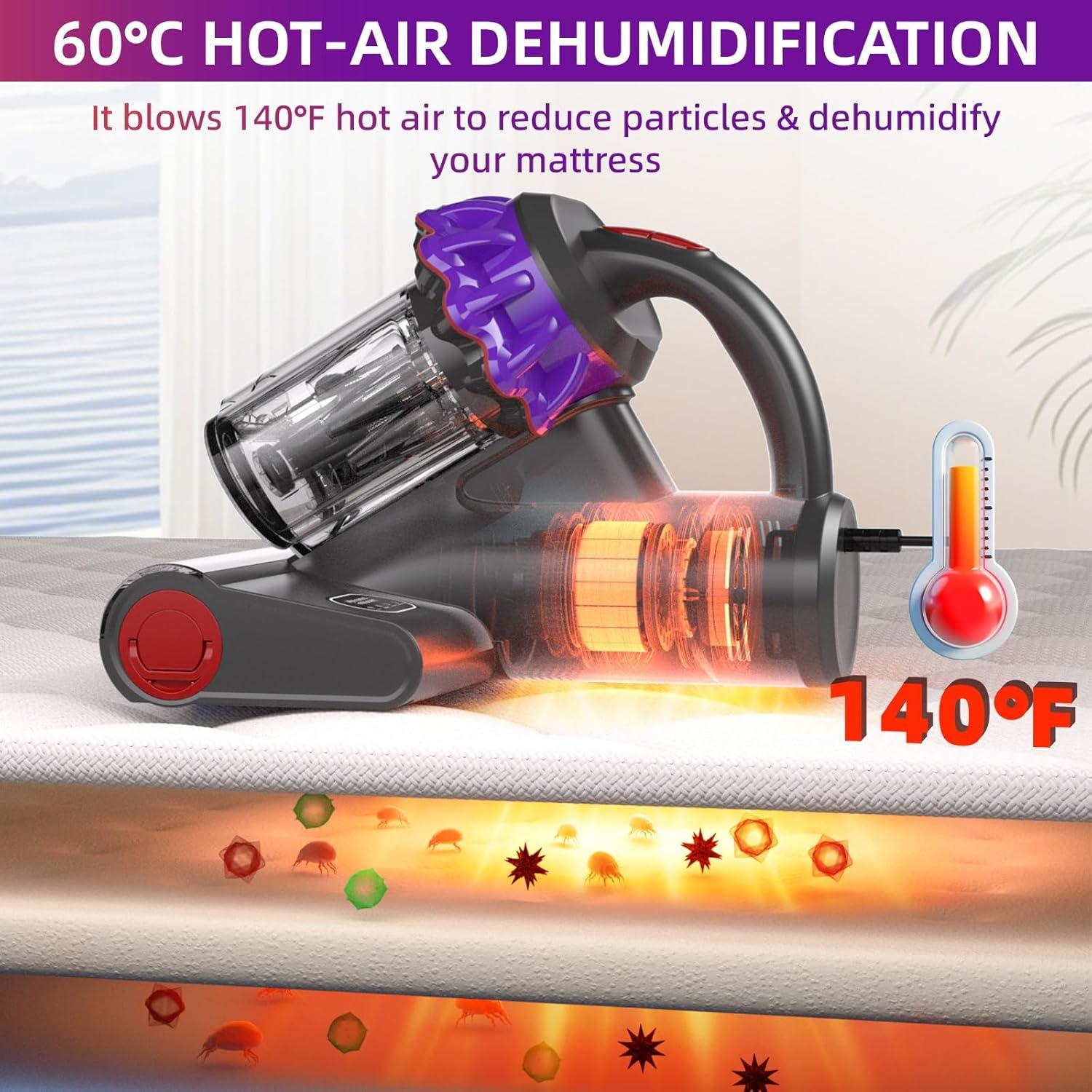 Aspiradora de Colchón Kimdog CM003 500W con Luz UV-C y Filtro HEPA