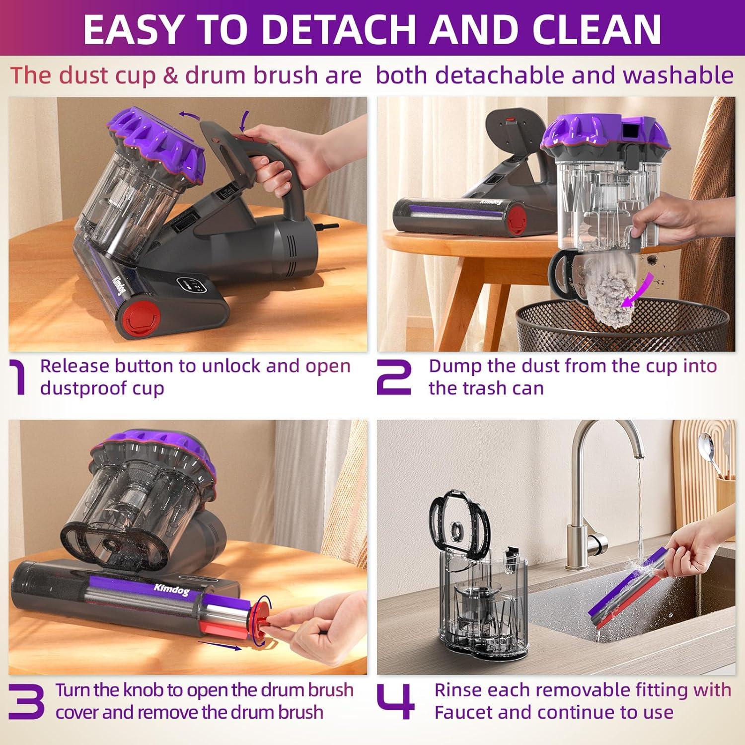 Aspiradora de Colchón Kimdog CM003 500W con Luz UV-C y Filtro HEPA