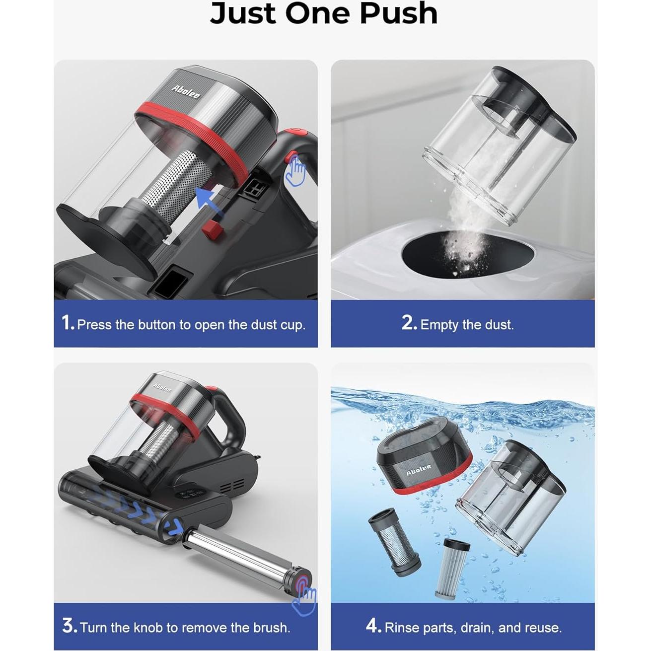 Aspiradora de Mano Abolee VC001 con Luz UV-C y 16kPa