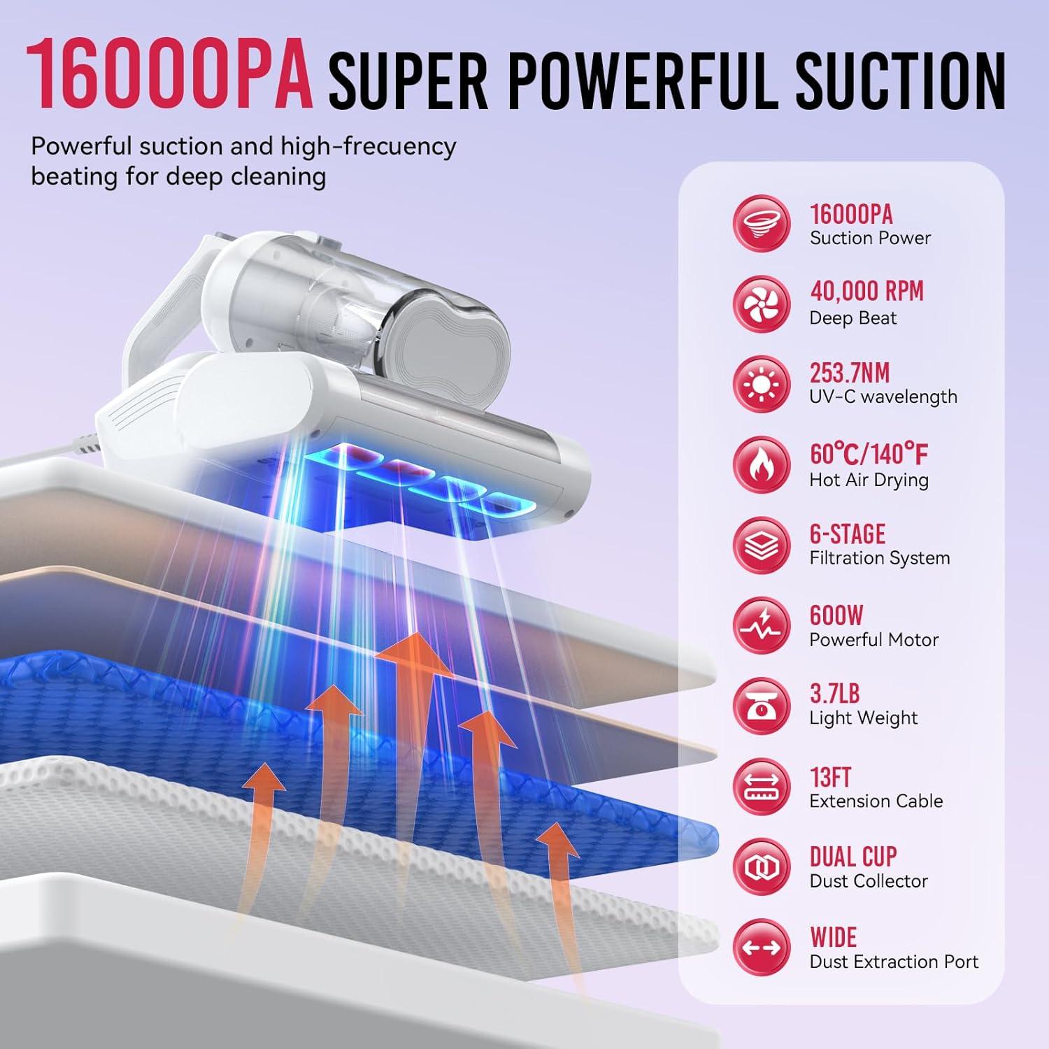 Limpiador de Colchones JPHYLL Ultra-UVC-K16 600W HEPA