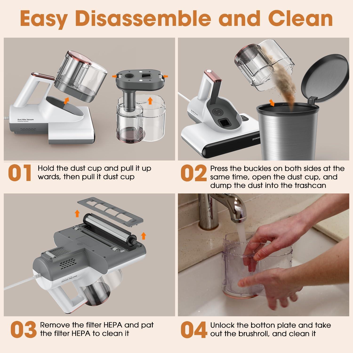 Aspiradora de Colchones DEVINC P860 con Luz UV-C y Filtro HEPA