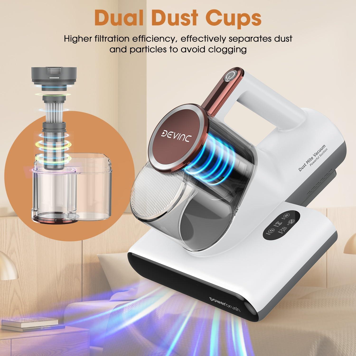 Aspiradora de Colchones DEVINC P860 con Luz UV-C y Filtro HEPA