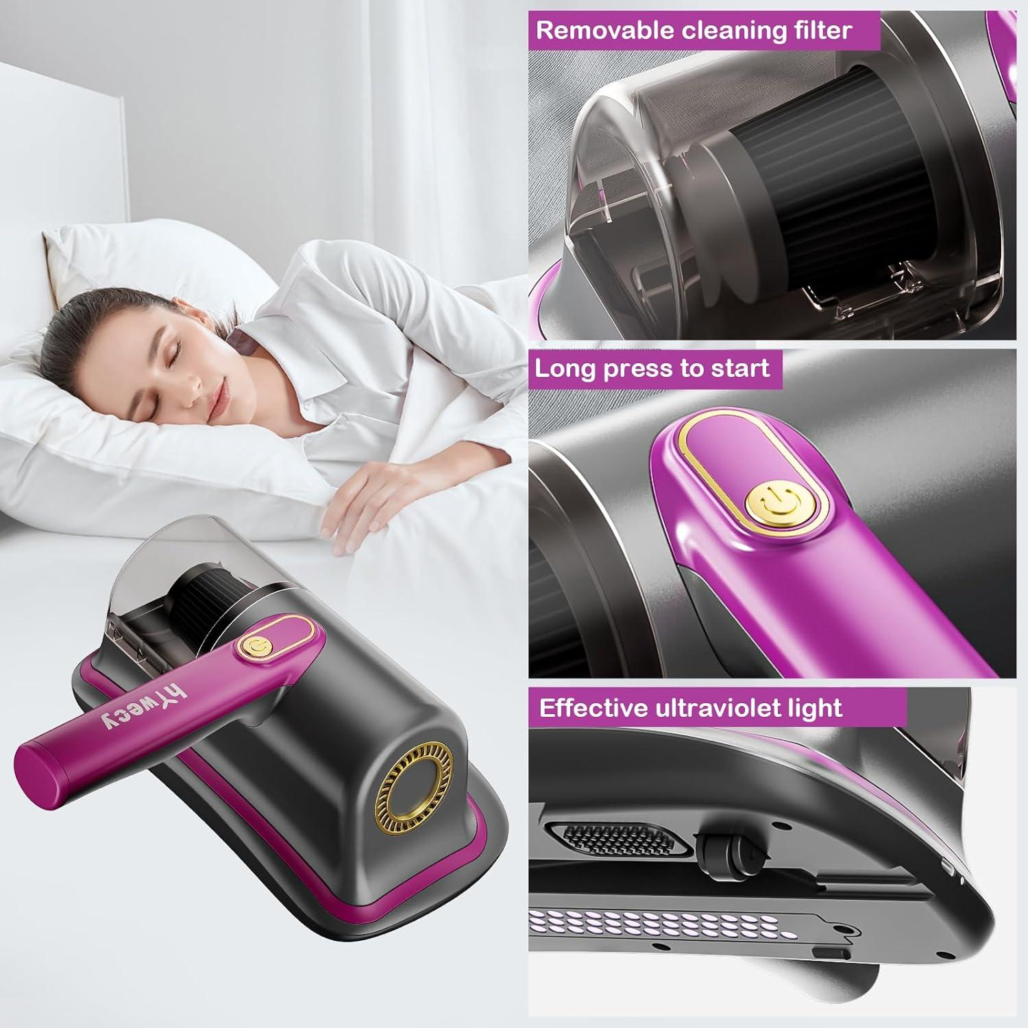 Aspiradora de Cama Inalámbrica hYwecy HC-11 con Luz UV