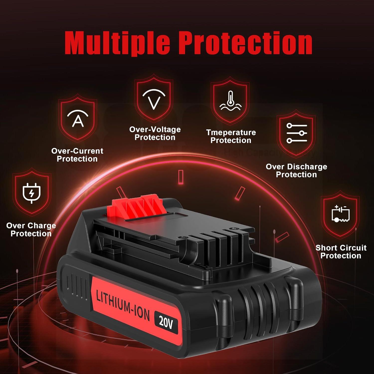 Paquete 2 Baterías 3.8Ah Black & Decker 20V Litio