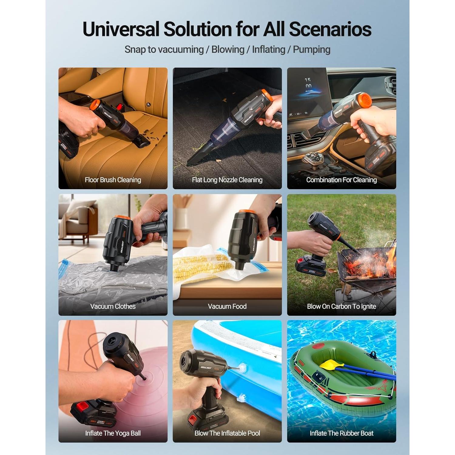 Aspiradora Portátil Sin Cable SEALIGHT X1 Plus 120W 180ml