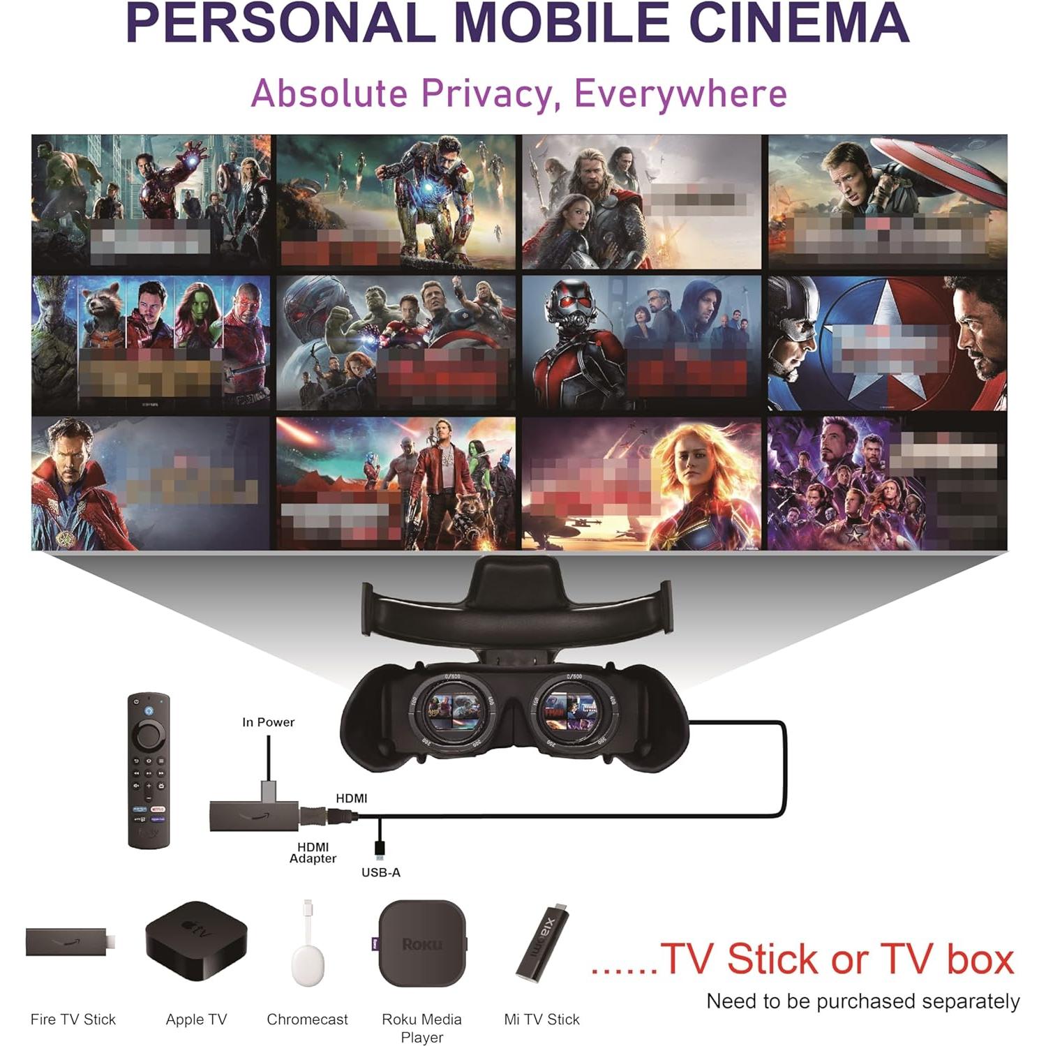 Gafas de Video 3D VISIONHMD Bigeyes H1 HDMI Pantalla 720p