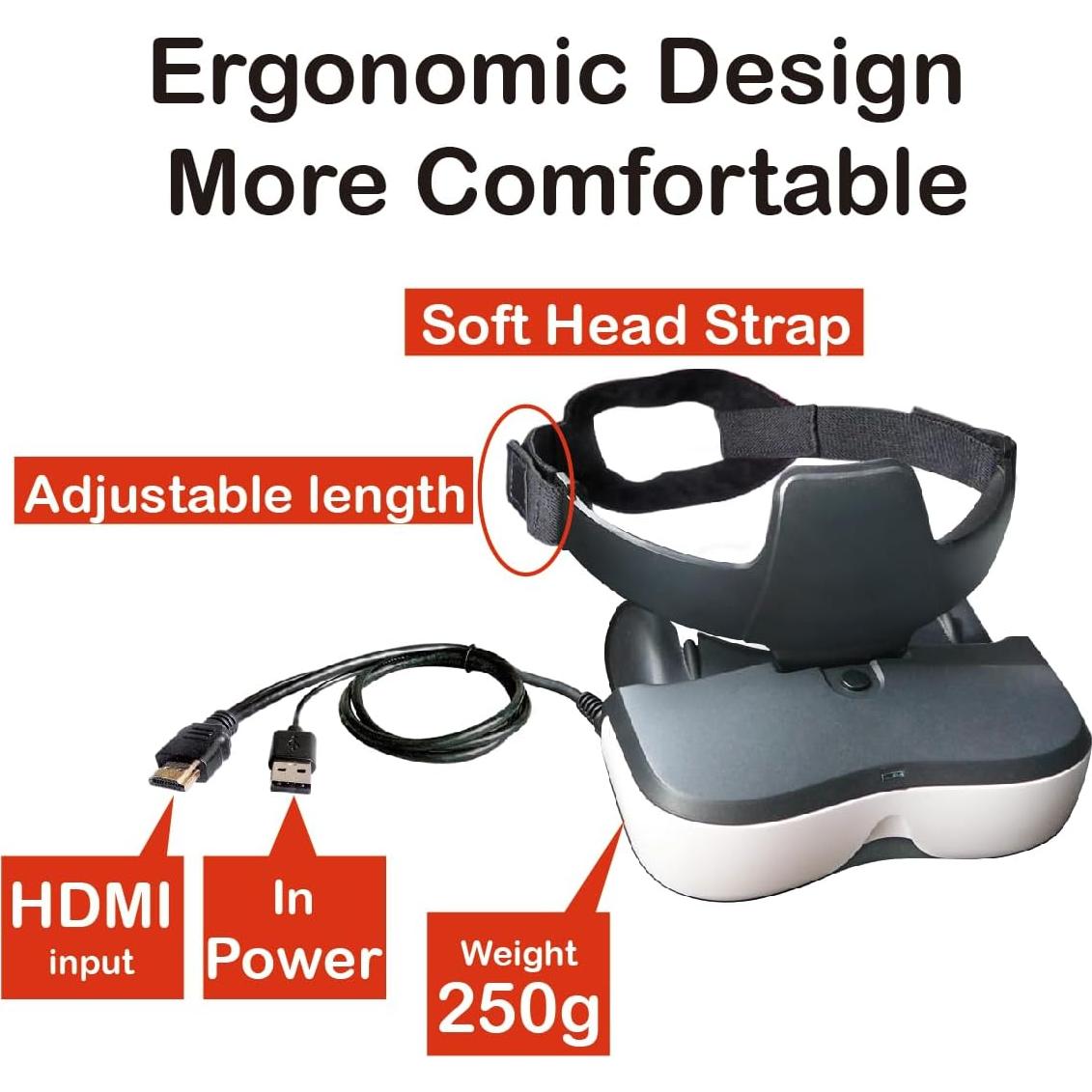 Gafas de Video 3D VISIONHMD Bigeyes H1 HDMI Pantalla 720p