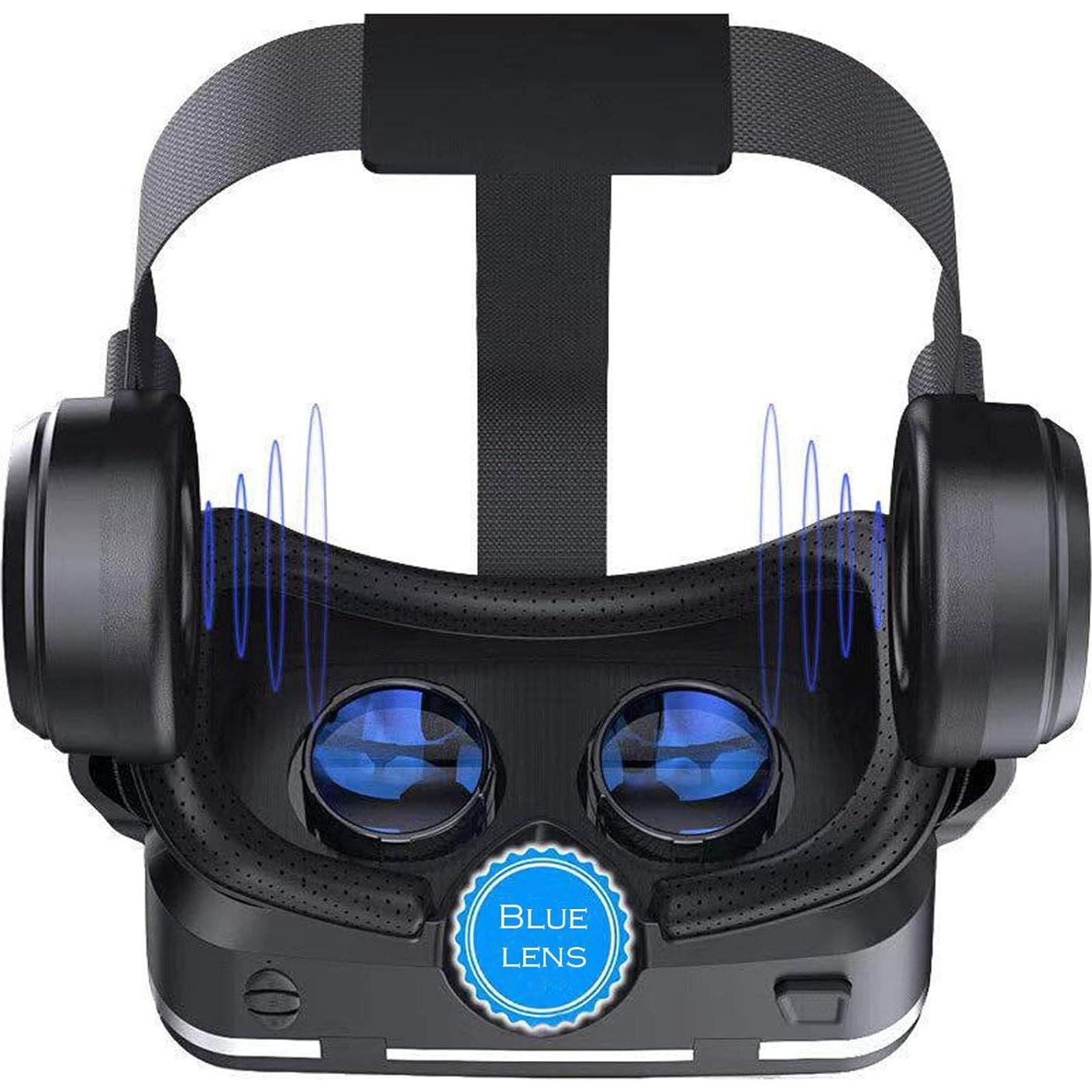 VR SHINECON Virtual Reality VR Headset 3D Glasses Headset Helmets VR Goggles for TV, Movies & Video Games Compatible iOS, Android &Support 4.7-6.53 inch with Remote Control