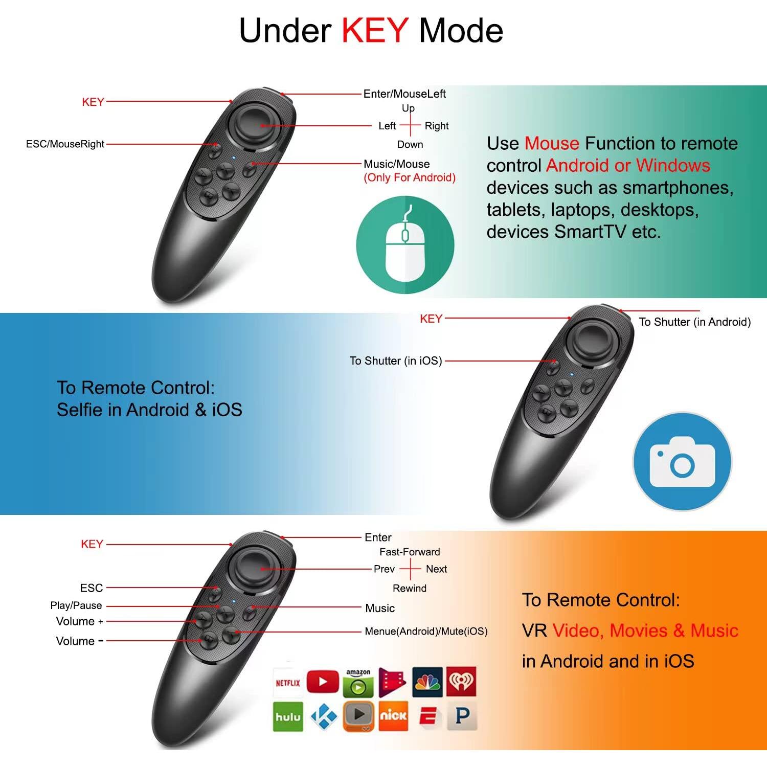 VR SHINECON Virtual Reality VR Headset 3D Glasses Headset Helmets VR Goggles for TV, Movies & Video Games Compatible iOS, Android &Support 4.7-6.53 inch with Remote Control