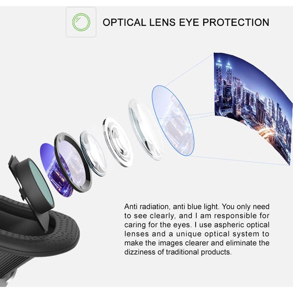 VR SHINECON VR Headset Compatible with iPhone & Android Support 4.7-7.2 inch Version Virtual Reality Glasses Stereo Headphones 3D Glasses Headset Helmets