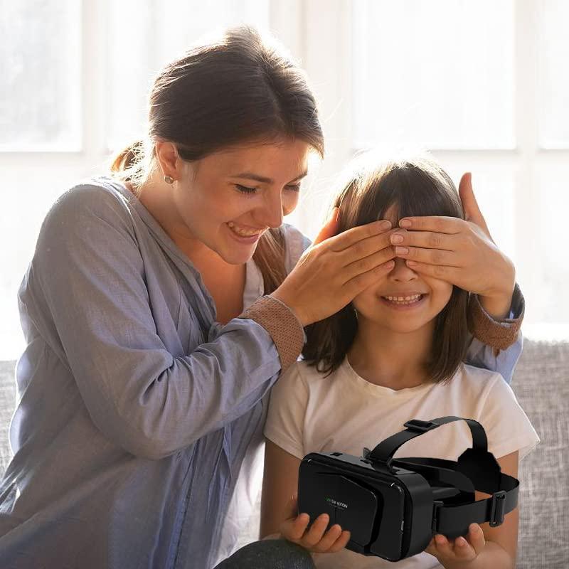 VR SHINECON VR Headset Compatible with iPhone & Android Support 4.7-7.2 inch Version Virtual Reality Glasses Stereo Headphones 3D Glasses Headset Helmets