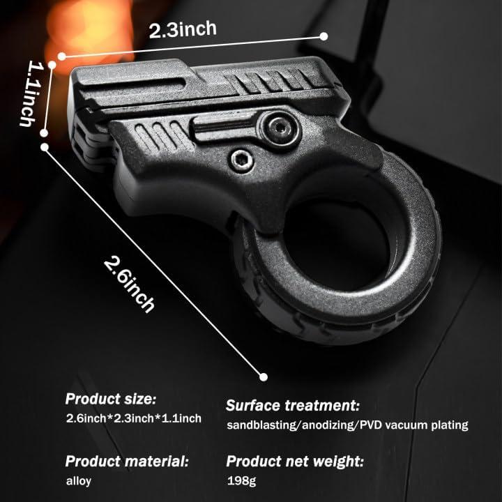 OBEST Alloy Gun Shape Fidget Ring, Metal Fingertip Toy Pistol, Office Cool Desk Anxiety Stress Relief, ADHD Sufferers Gift Toys (Black)