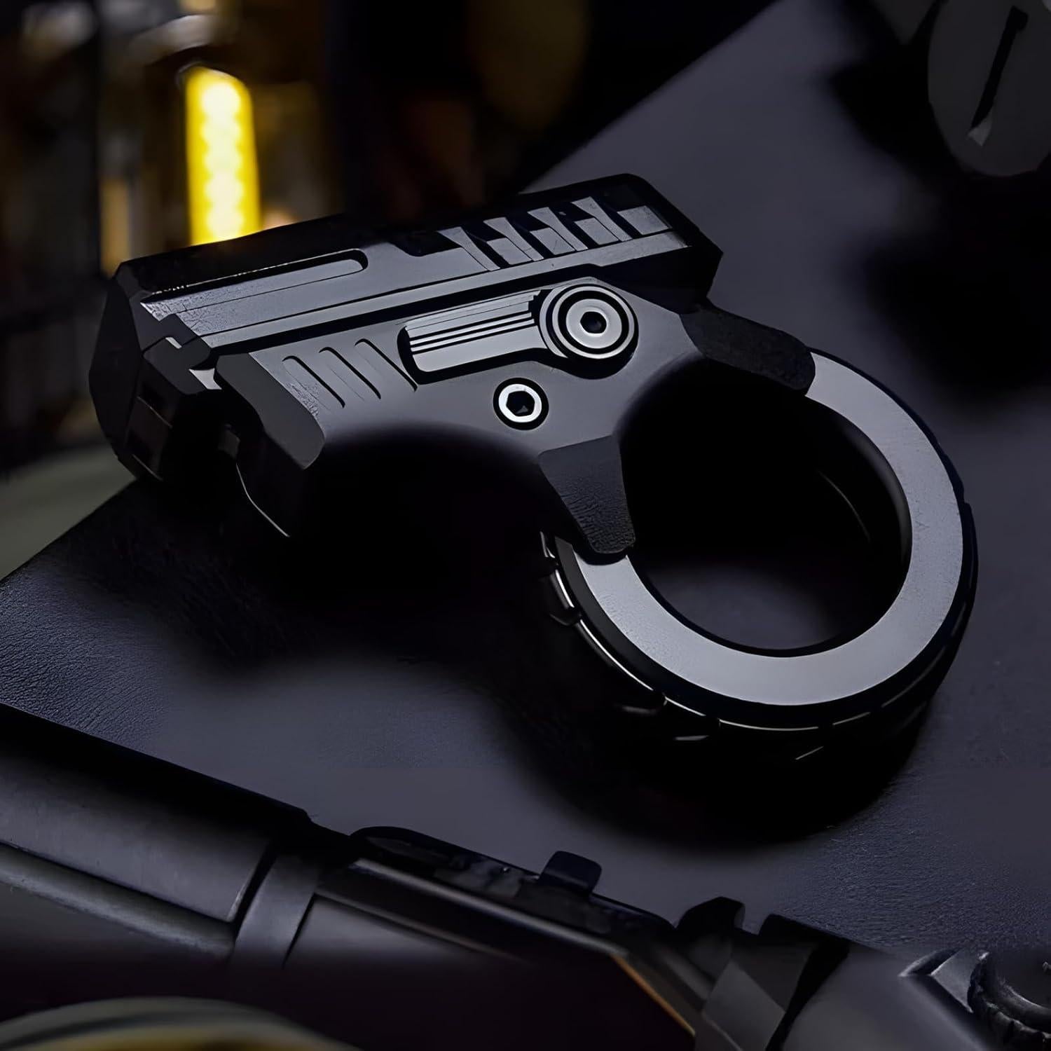 Fidget Gun Slider, Zoom Gun Fidget Toys, Metal Alloy Fidget Toy Gun Slider, Ring Fingertip Toy Gun Adult Fidgety Anxiety Sufferers Stress Relief Relax ADHD EDC Gyro Finger Fidget Toy