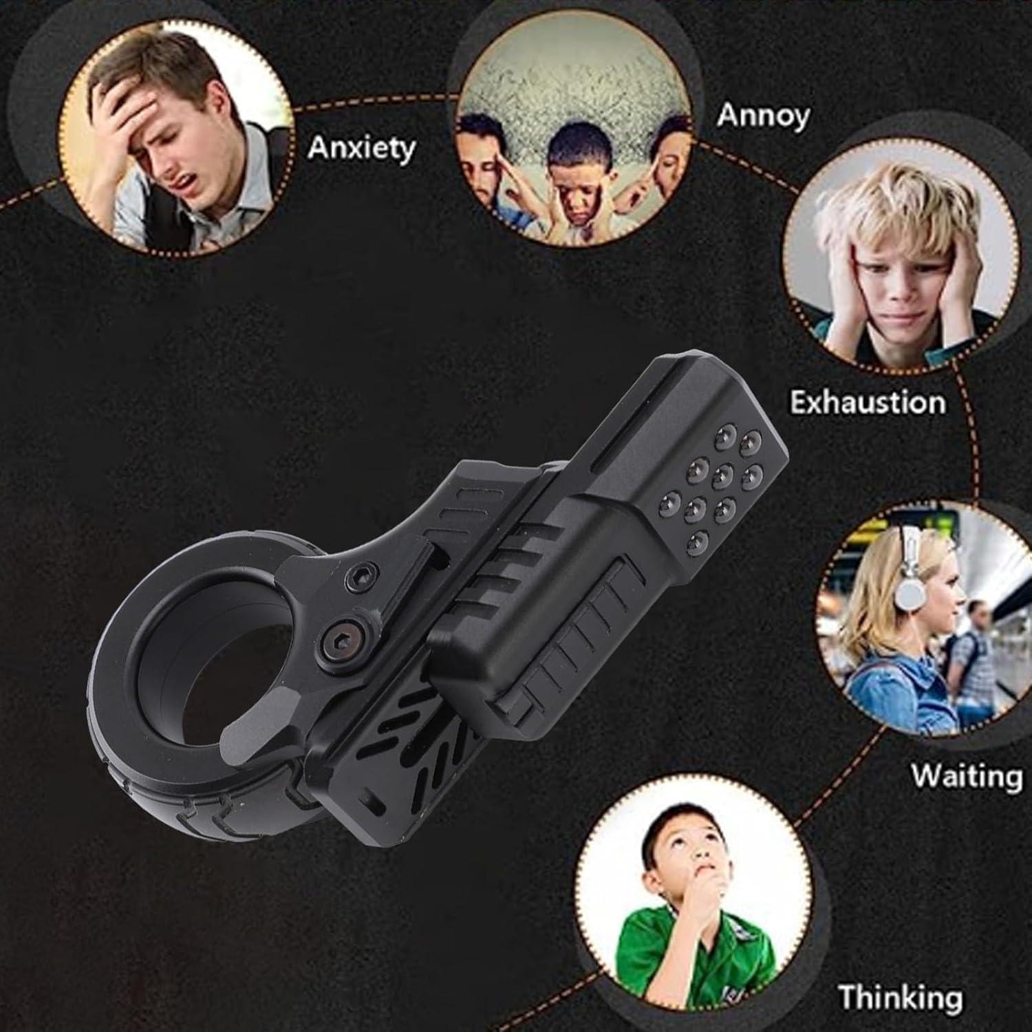 Fidget Gun Slider, Ratchet Finger Fidget, Fingertip Toy Gun Adult Fidgety Anxiety Sufferers Stress Relief Cool Easter Gift Toy for Over 8 Years Old