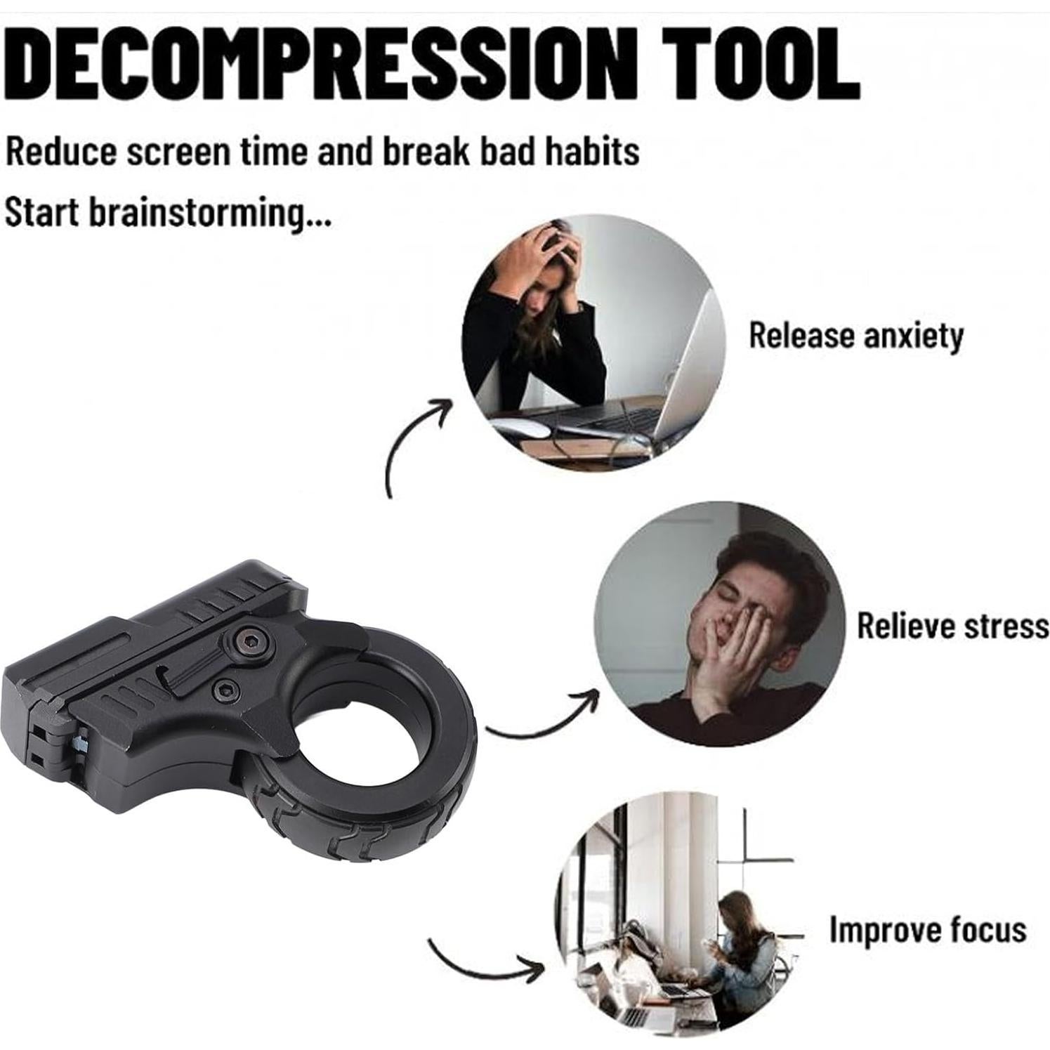 Fidget Gun Slider, Ratchet Finger Fidget, Fingertip Toy Gun Adult Fidgety Anxiety Sufferers Stress Relief Cool Easter Gift Toy for Over 8 Years Old