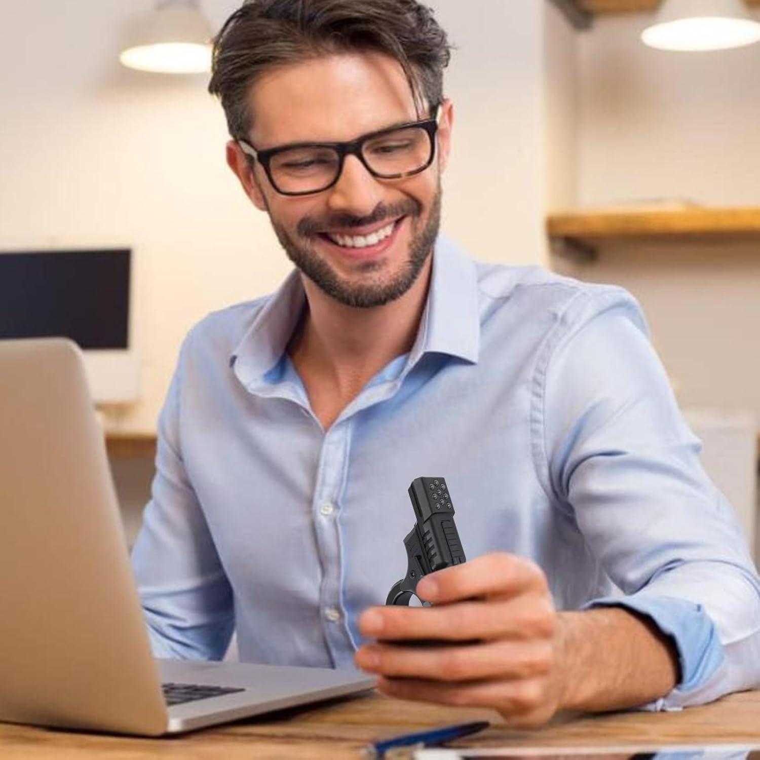 Fidget Gun Slider, Ratchet Finger Fidget, Fingertip Toy Gun Adult Fidgety Anxiety Sufferers Stress Relief Cool Easter Gift Toy for Over 8 Years Old