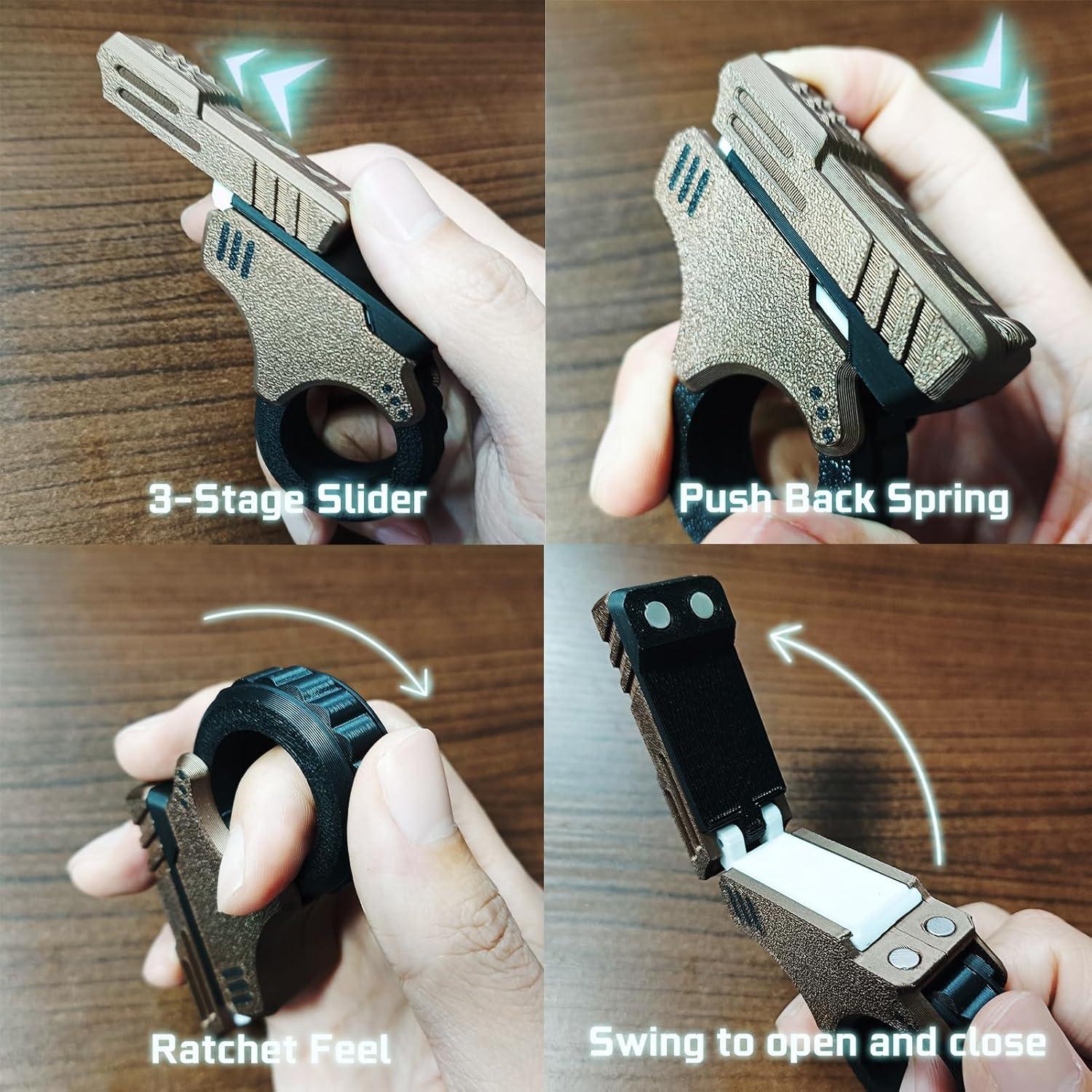 Deslizador Fidget Gun Ography 3D Alivio Estrés 6.99x5.99cm