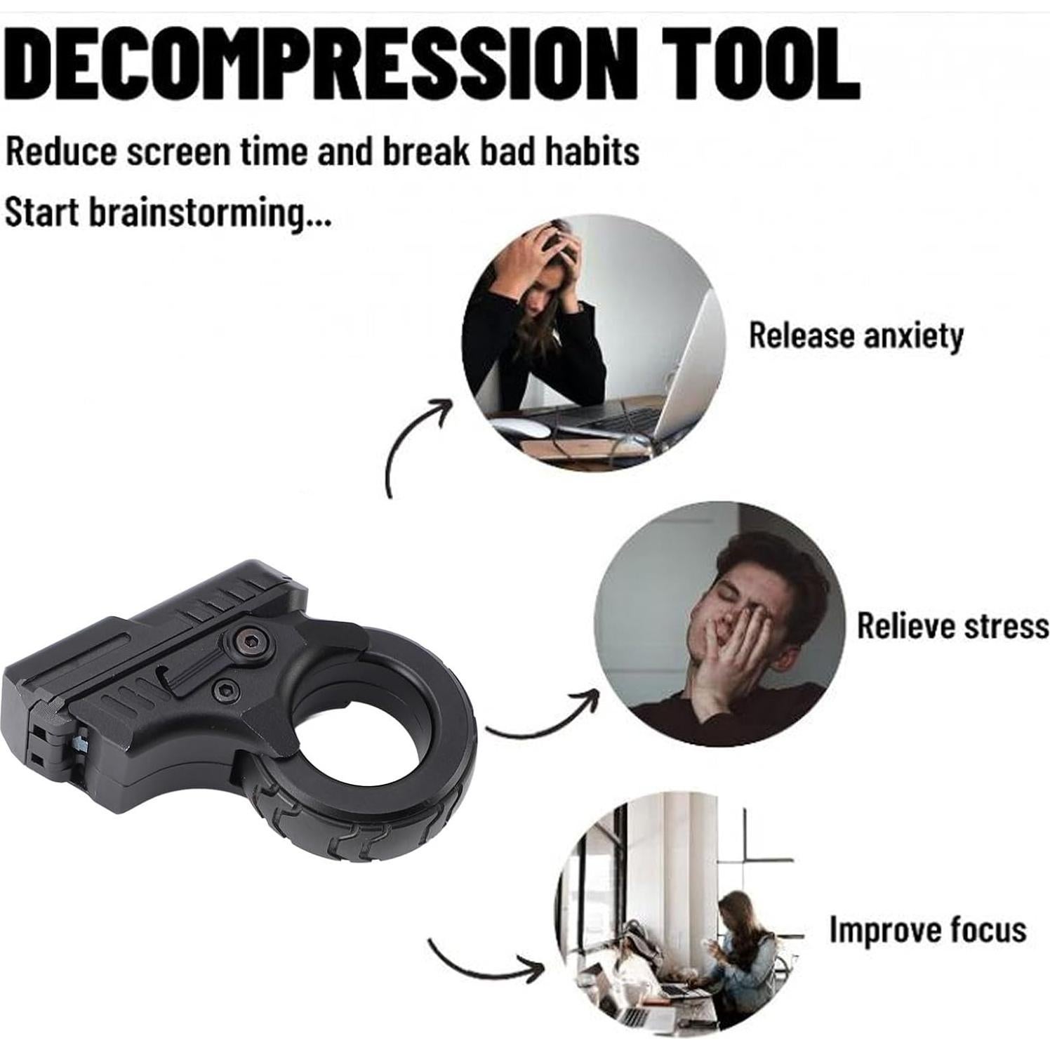 Pistola Fidget Vikye de Acero Inoxidable para Alivio de Estrés