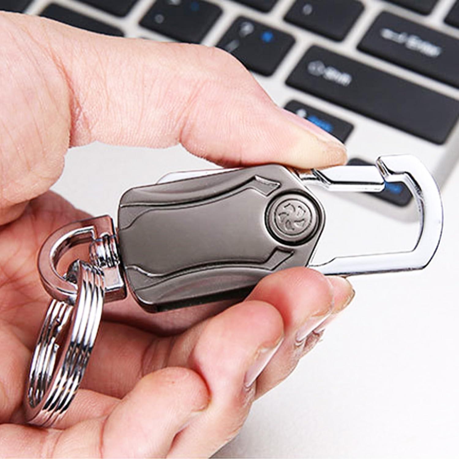Llavero multifuncional de zinc gunmetal con abridor y spinner
