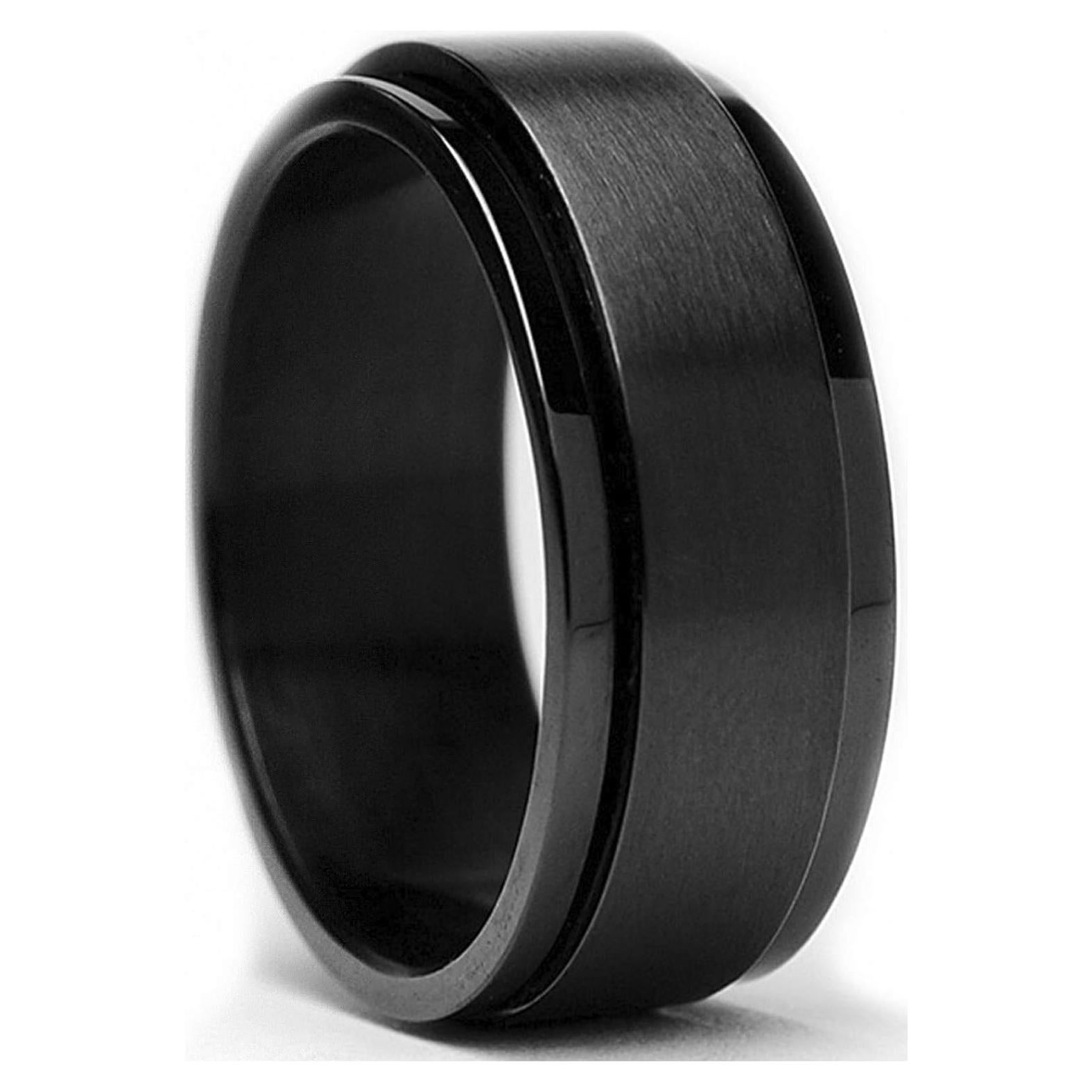 Anillo giratorio de acero inoxidable negro 8MM Metal Masters