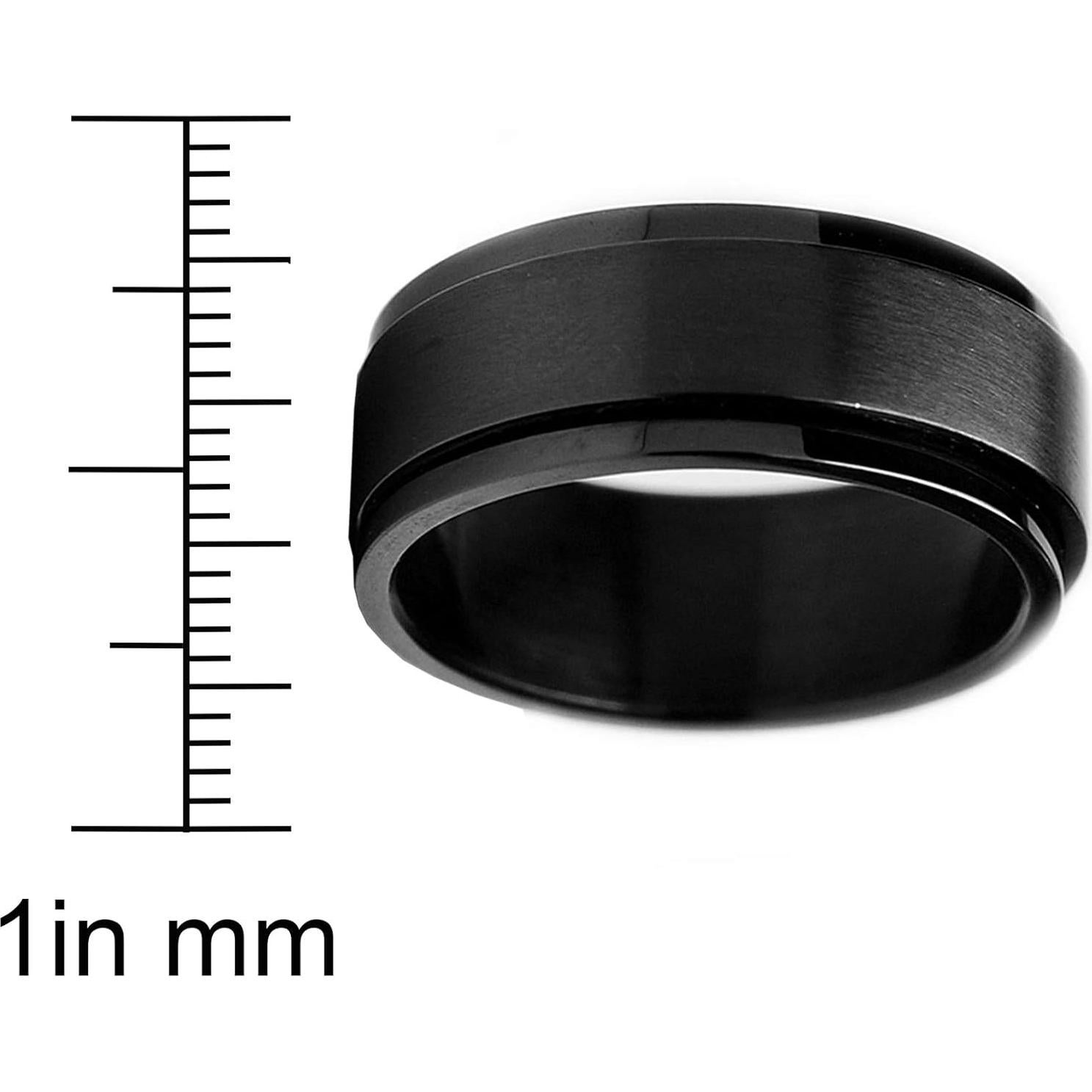 Anillo giratorio de acero inoxidable negro 8MM Metal Masters