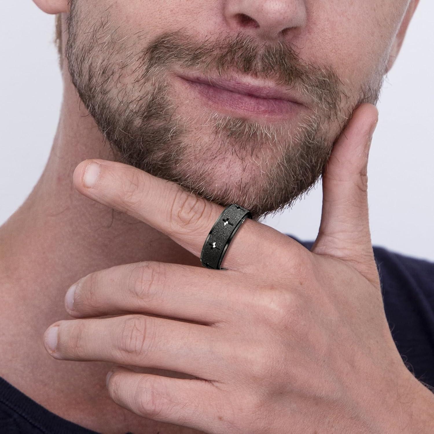 Anillo Giratorio Antiestrés Acero Inoxidable SYDNFZY T10