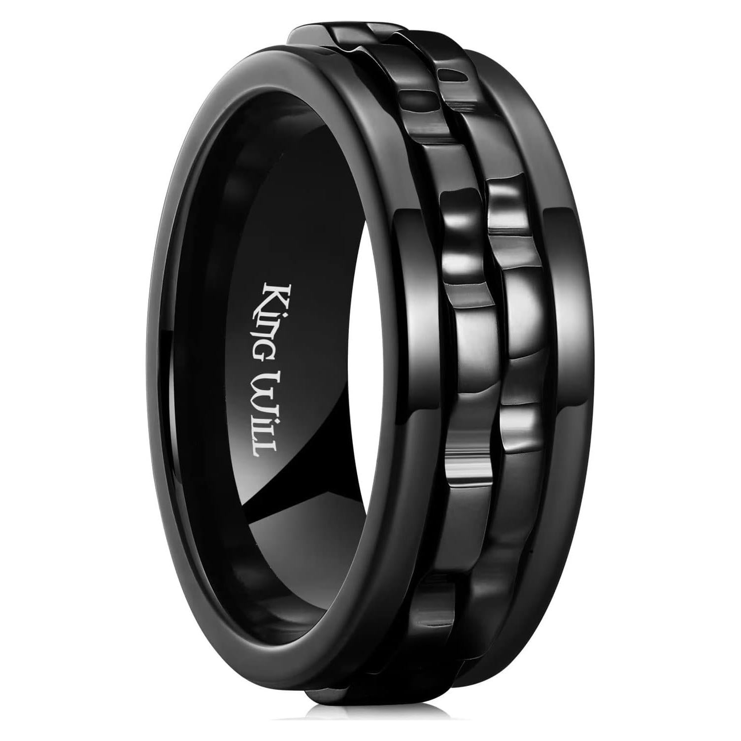 Anillo Giratorio de Acero Inoxidable King Will 8mm Talla 4-14