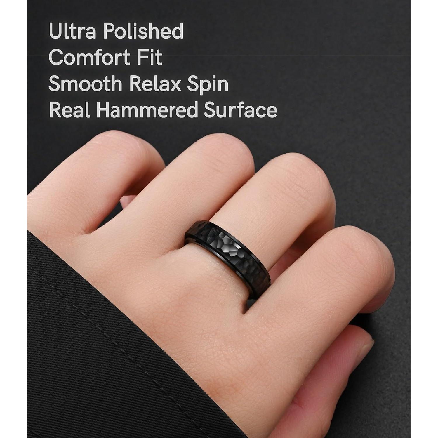 Anillo Giratorio Martillado King K39 6mm Acero Inoxidable